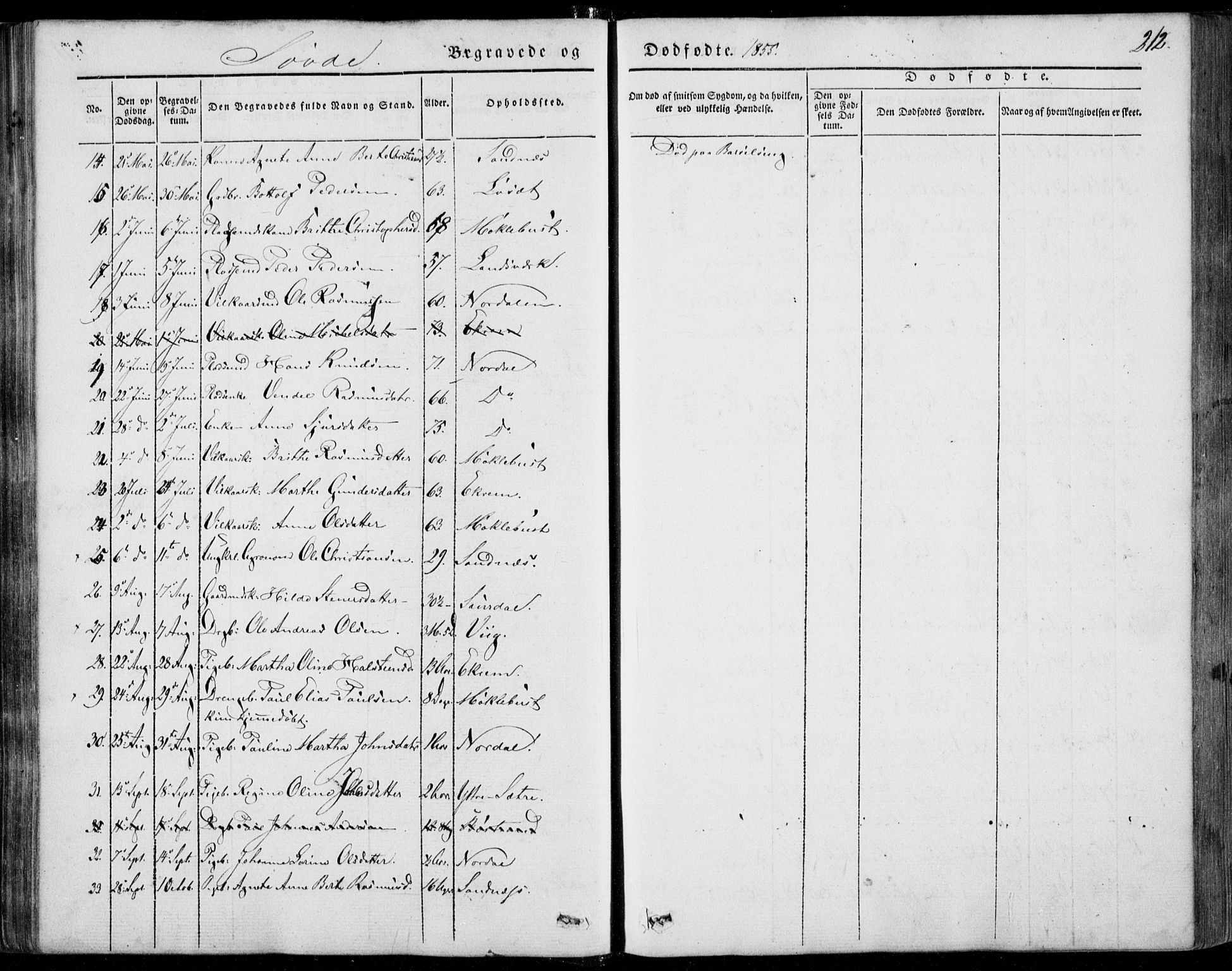 Ministerialprotokoller, klokkerbøker og fødselsregistre - Møre og Romsdal, SAT/A-1454/502/L0023: Parish register (official) no. 502A01, 1844-1873, p. 212