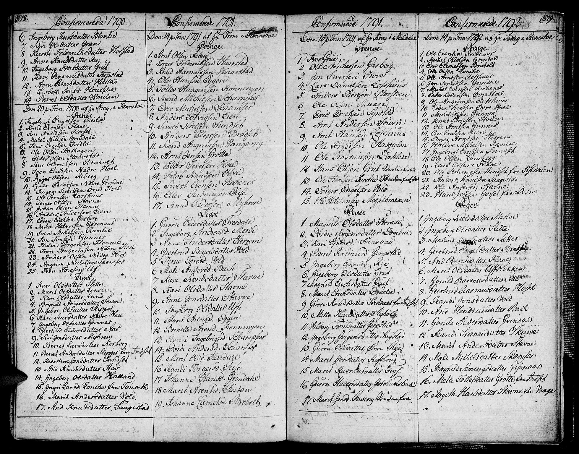 Ministerialprotokoller, klokkerbøker og fødselsregistre - Sør-Trøndelag, AV/SAT-A-1456/672/L0852: Parish register (official) no. 672A05, 1776-1815, p. 878-879