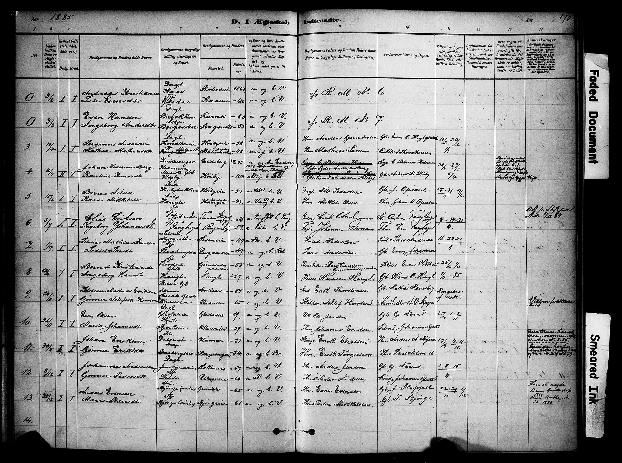 Ringsaker prestekontor, SAH/PREST-014/K/Ka/L0014: Parish register (official) no. 14, 1879-1890, p. 170