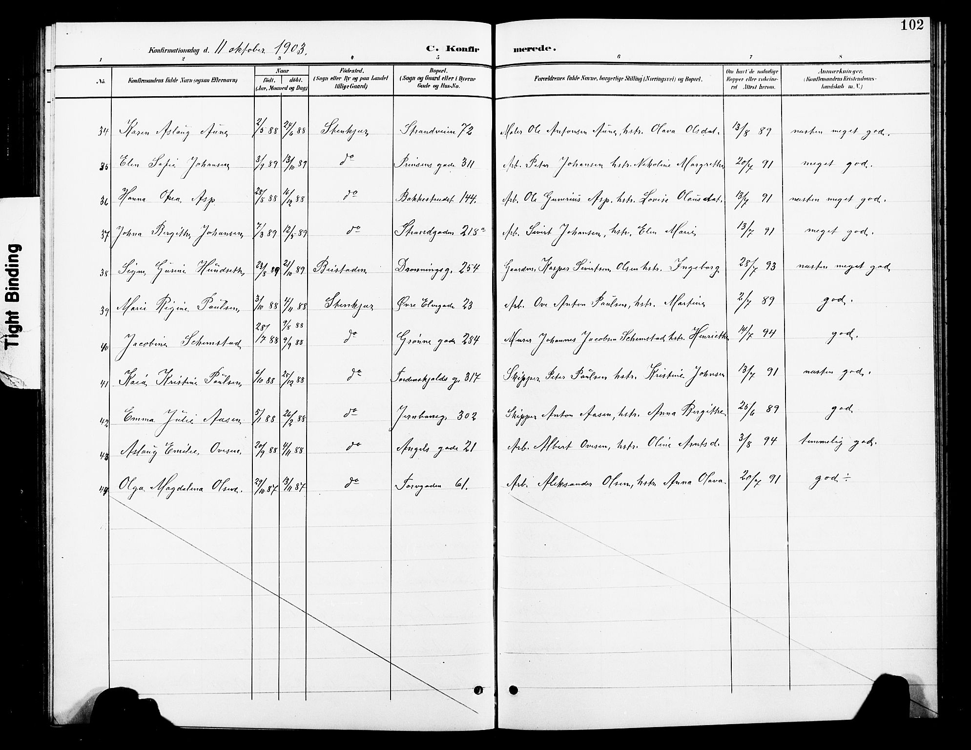 Ministerialprotokoller, klokkerbøker og fødselsregistre - Nord-Trøndelag, SAT/A-1458/739/L0375: Parish register (copy) no. 739C03, 1898-1908, p. 102