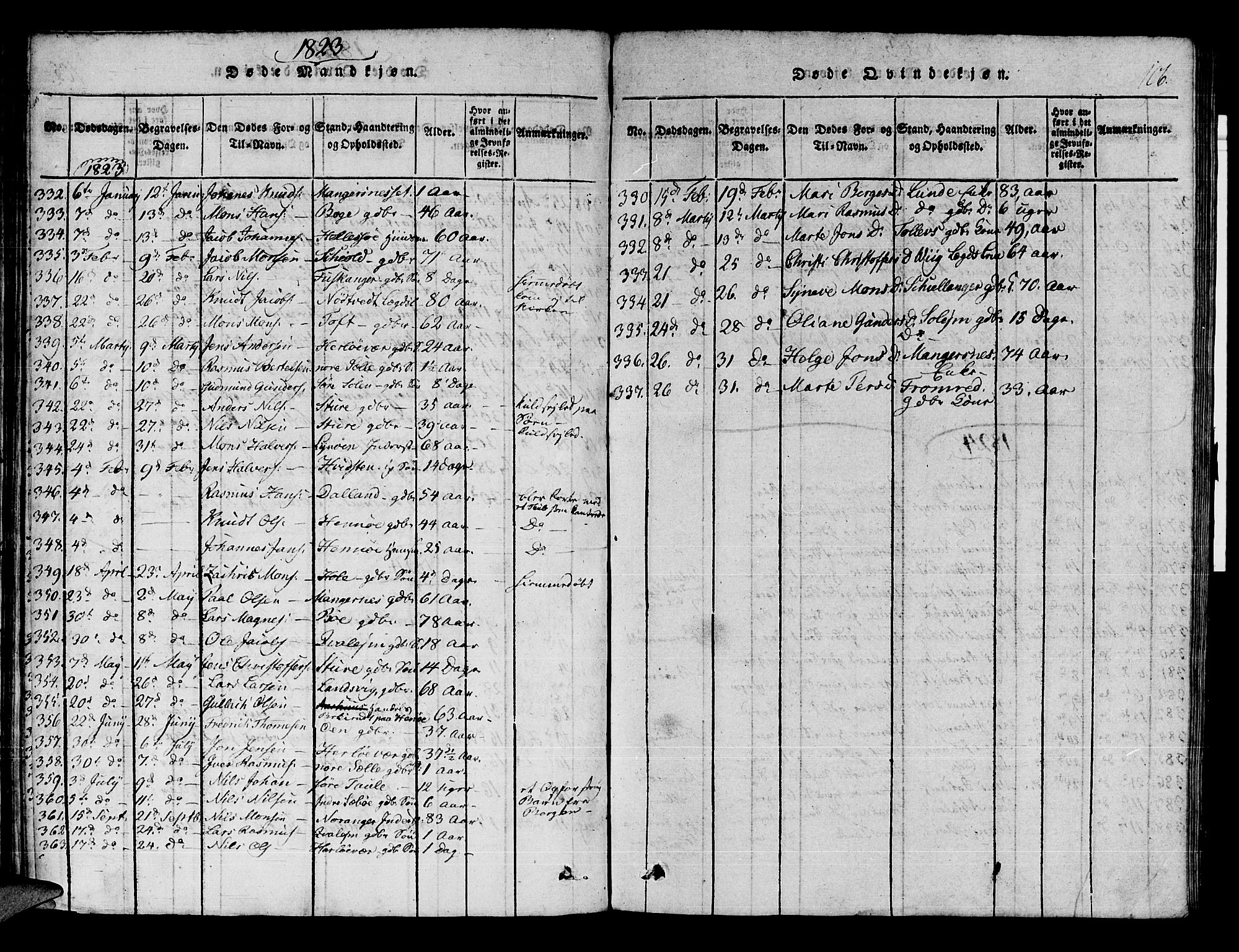 Manger sokneprestembete, SAB/A-76801/H/Haa: Parish register (official) no. A 3, 1816-1824, p. 106