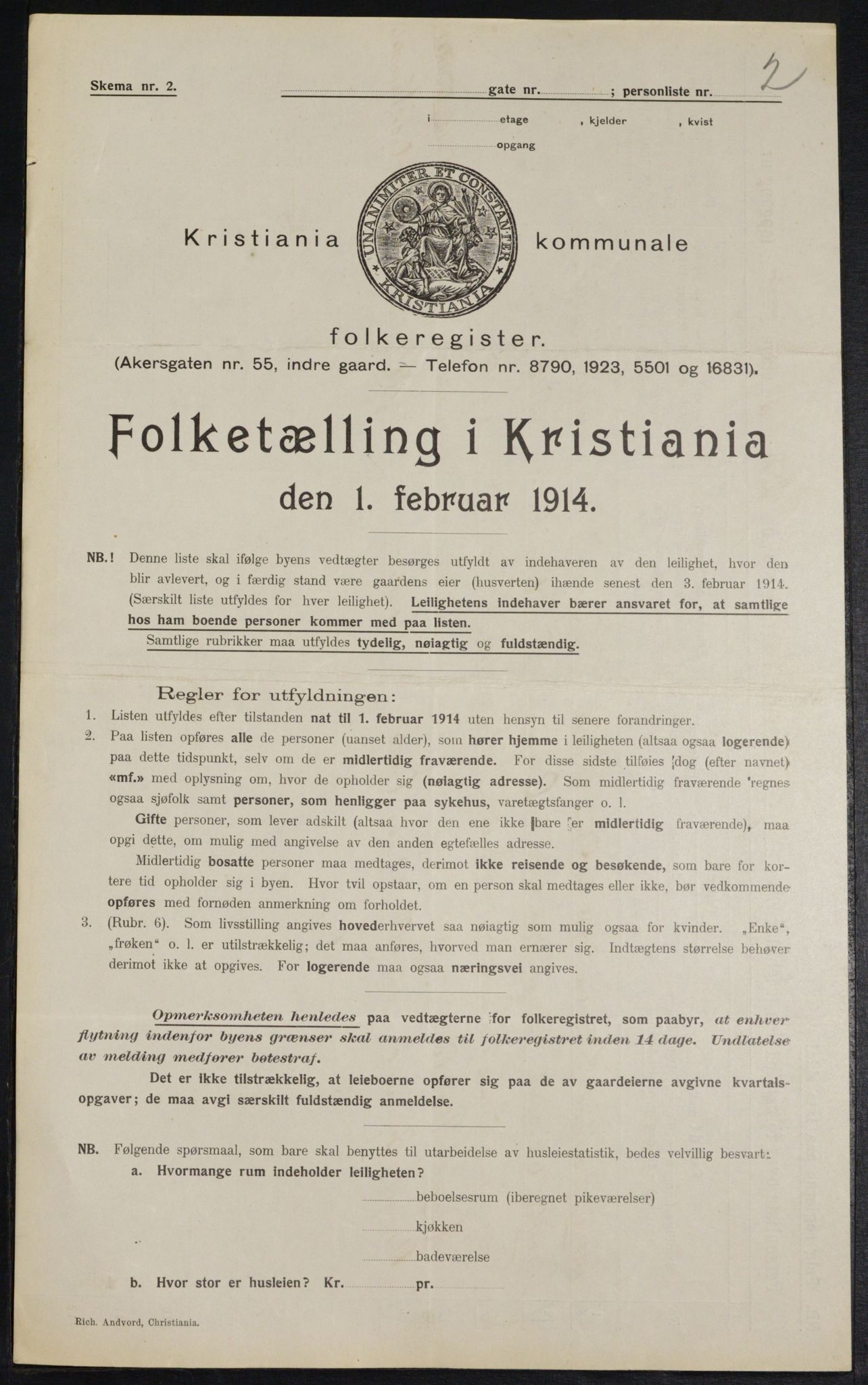 OBA, Municipal Census 1914 for Kristiania, 1914, p. 35592