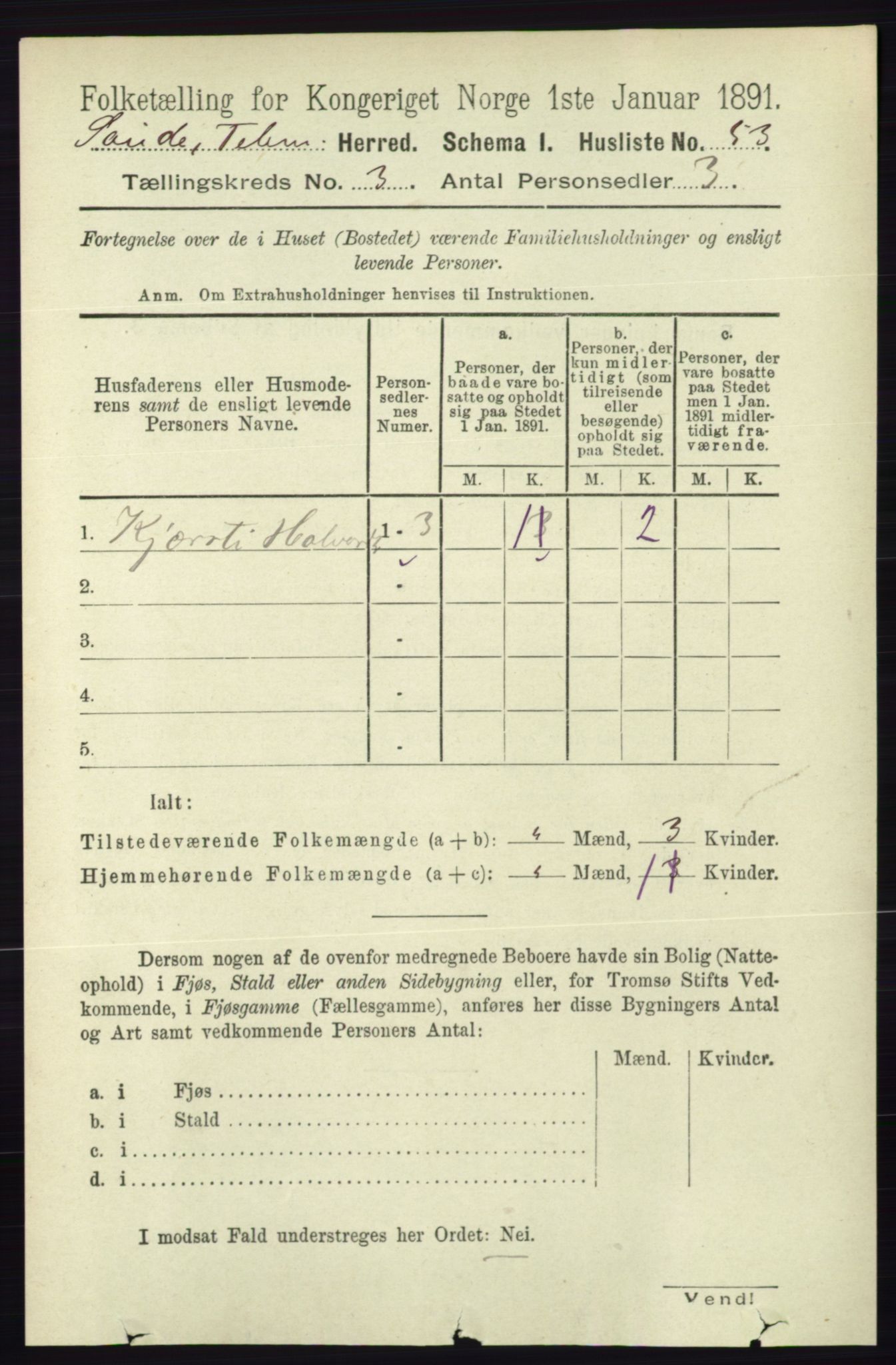 RA, 1891 census for 0822 Sauherad, 1891, p. 721