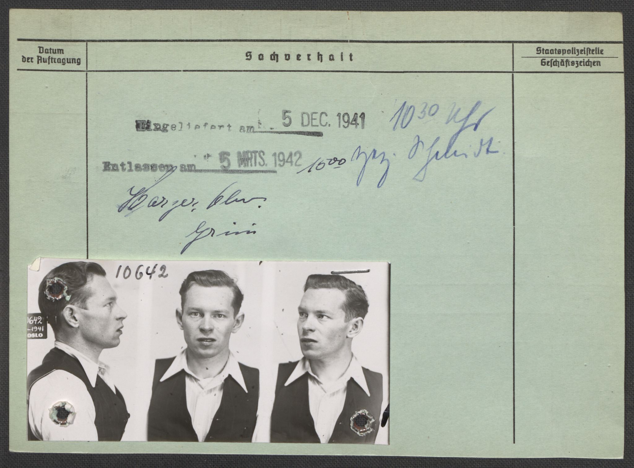 Befehlshaber der Sicherheitspolizei und des SD, RA/RAFA-5969/E/Ea/Eaa/L0008: Register over norske fanger i Møllergata 19: Oelze-Ru, 1940-1945, p. 445