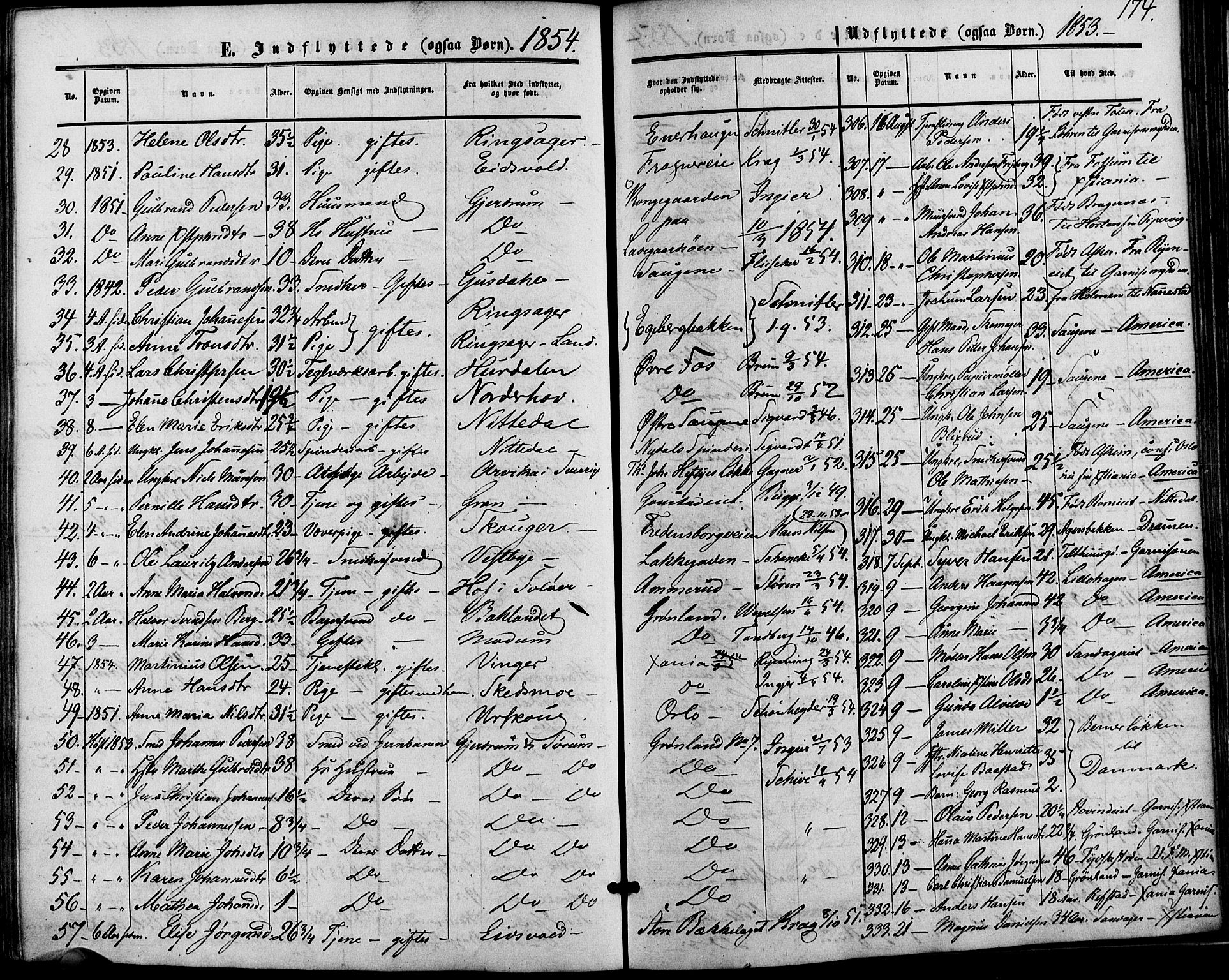 Vestre Aker prestekontor Kirkebøker, AV/SAO-A-10025/F/Fa/L0001: Parish register (official) no. 1, 1853-1858, p. 174