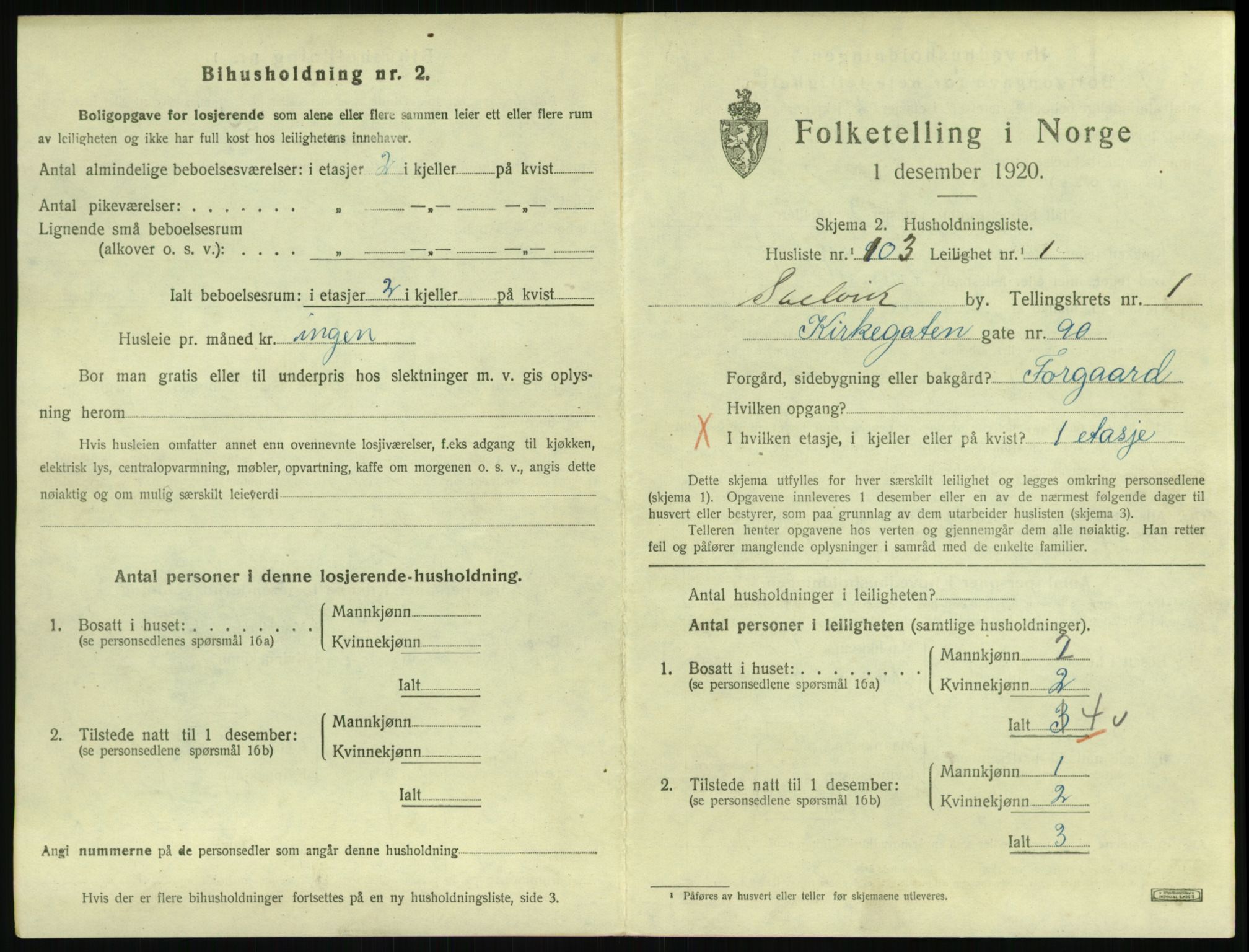 SAKO, 1920 census for Svelvik, 1920, p. 809