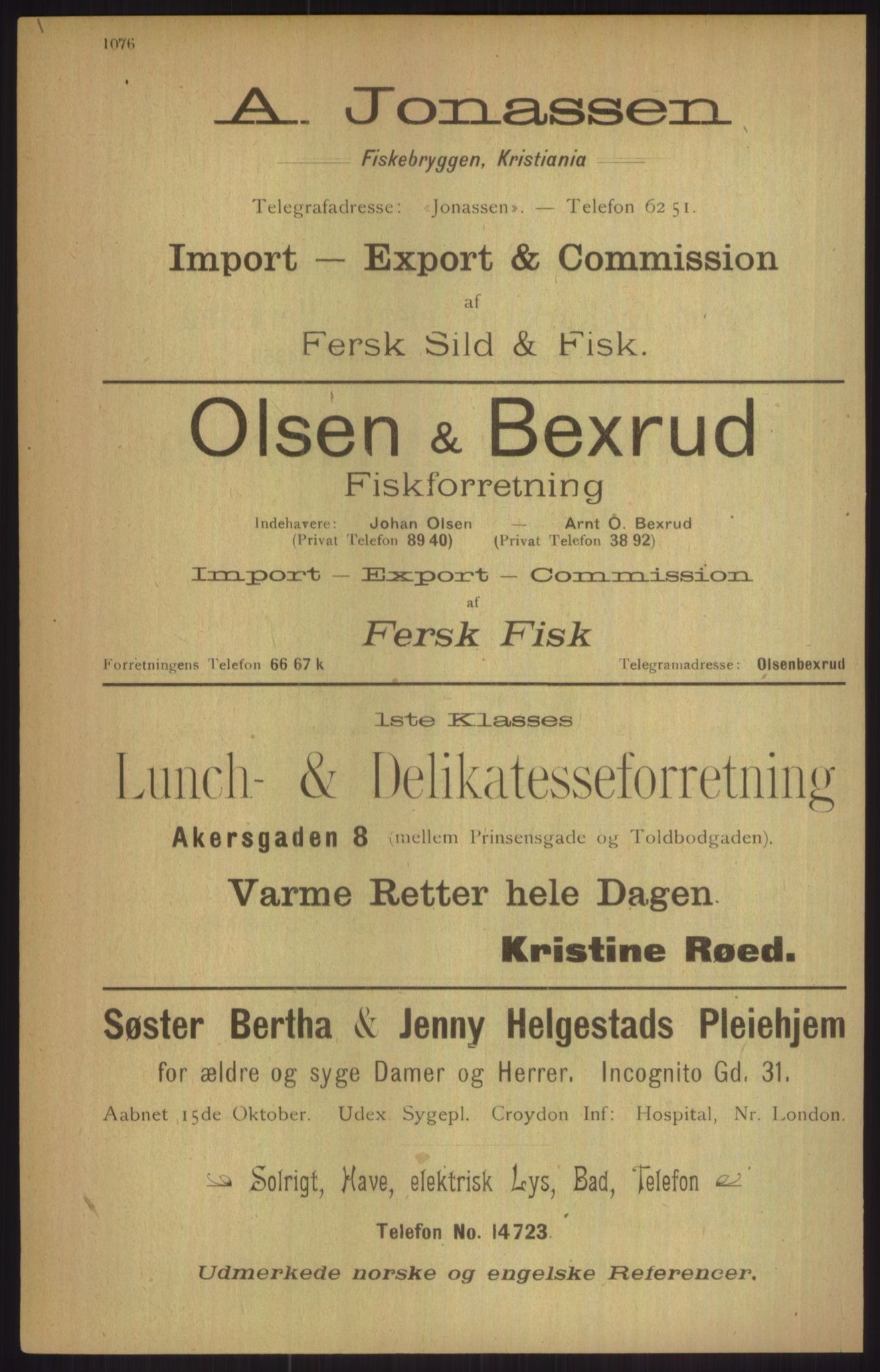 Kristiania/Oslo adressebok, PUBL/-, 1911, p. 1076