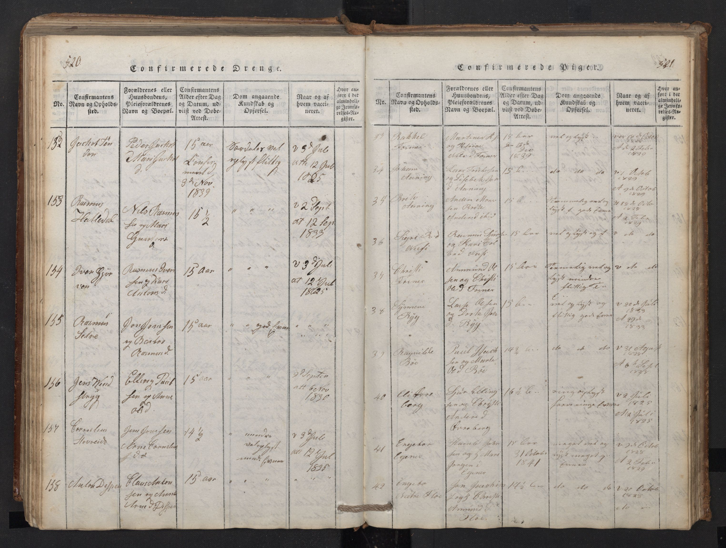 Stryn Sokneprestembete, AV/SAB-A-82501: Parish register (copy) no. A 1, 1816-1844, p. 520-521