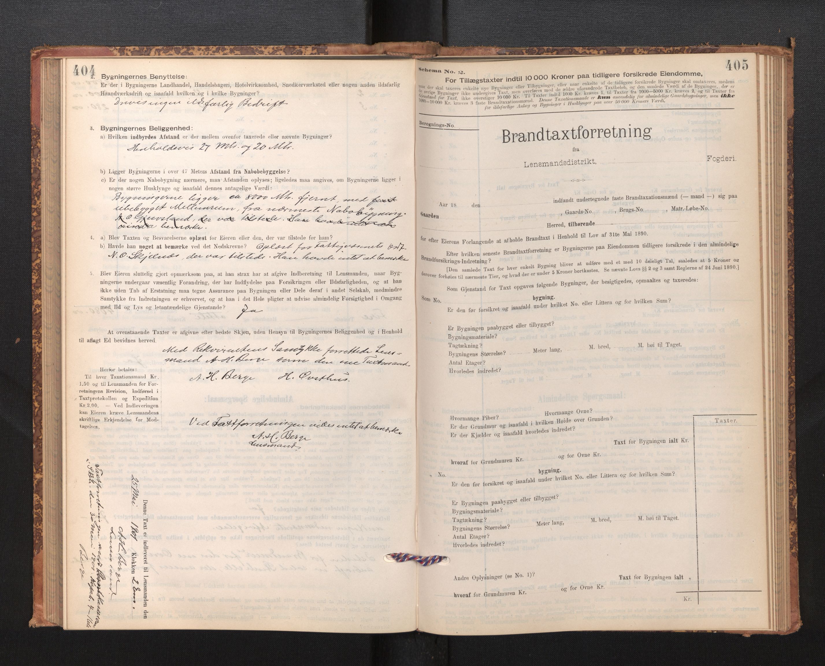 Lensmannen i Strandebarm, SAB/A-35101/0012/L0004: Branntakstprotokoll, skjematakst, 1895-1920, p. 404-405