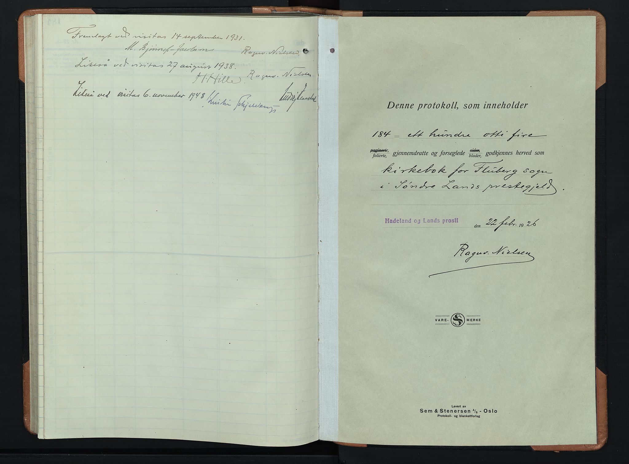Søndre Land prestekontor, SAH/PREST-122/L/L0008: Parish register (copy) no. 8, 1926-1950