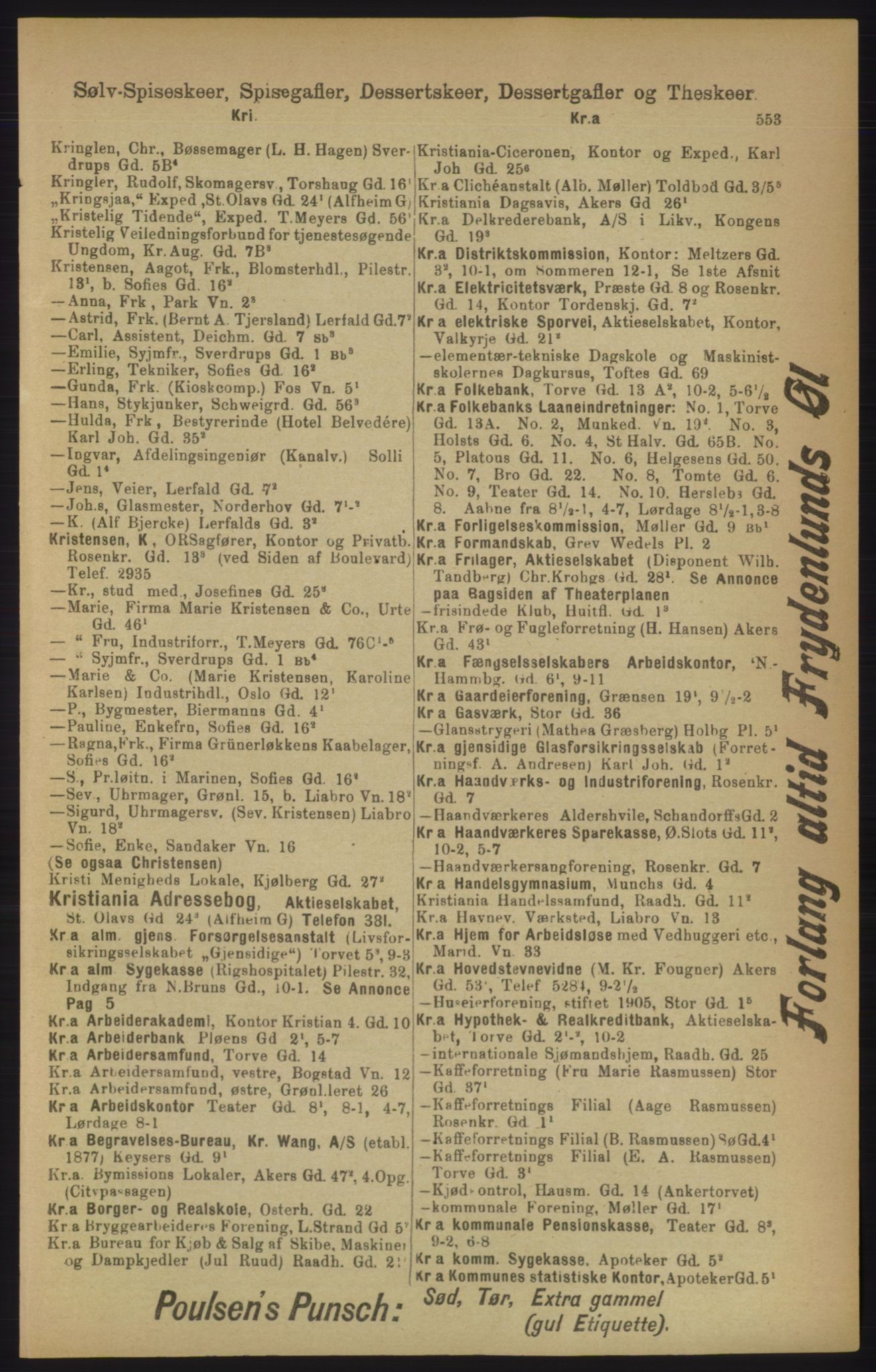 Kristiania/Oslo adressebok, PUBL/-, 1906, p. 553