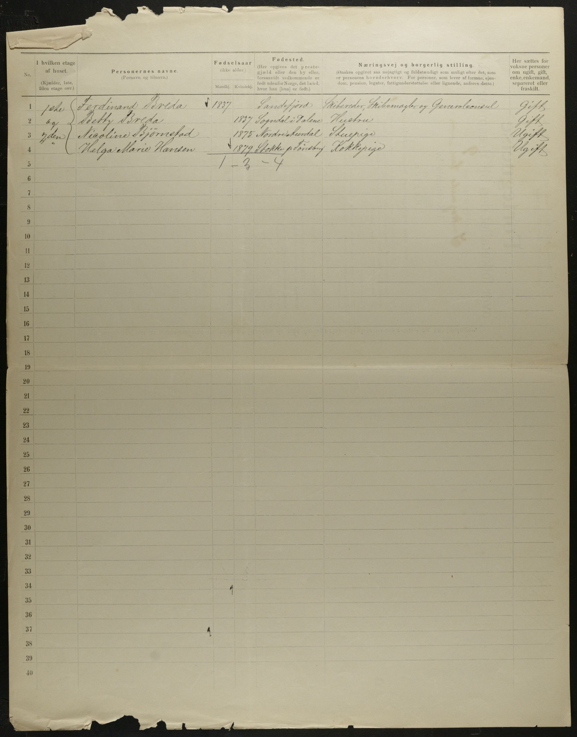 OBA, Municipal Census 1901 for Kristiania, 1901, p. 7020