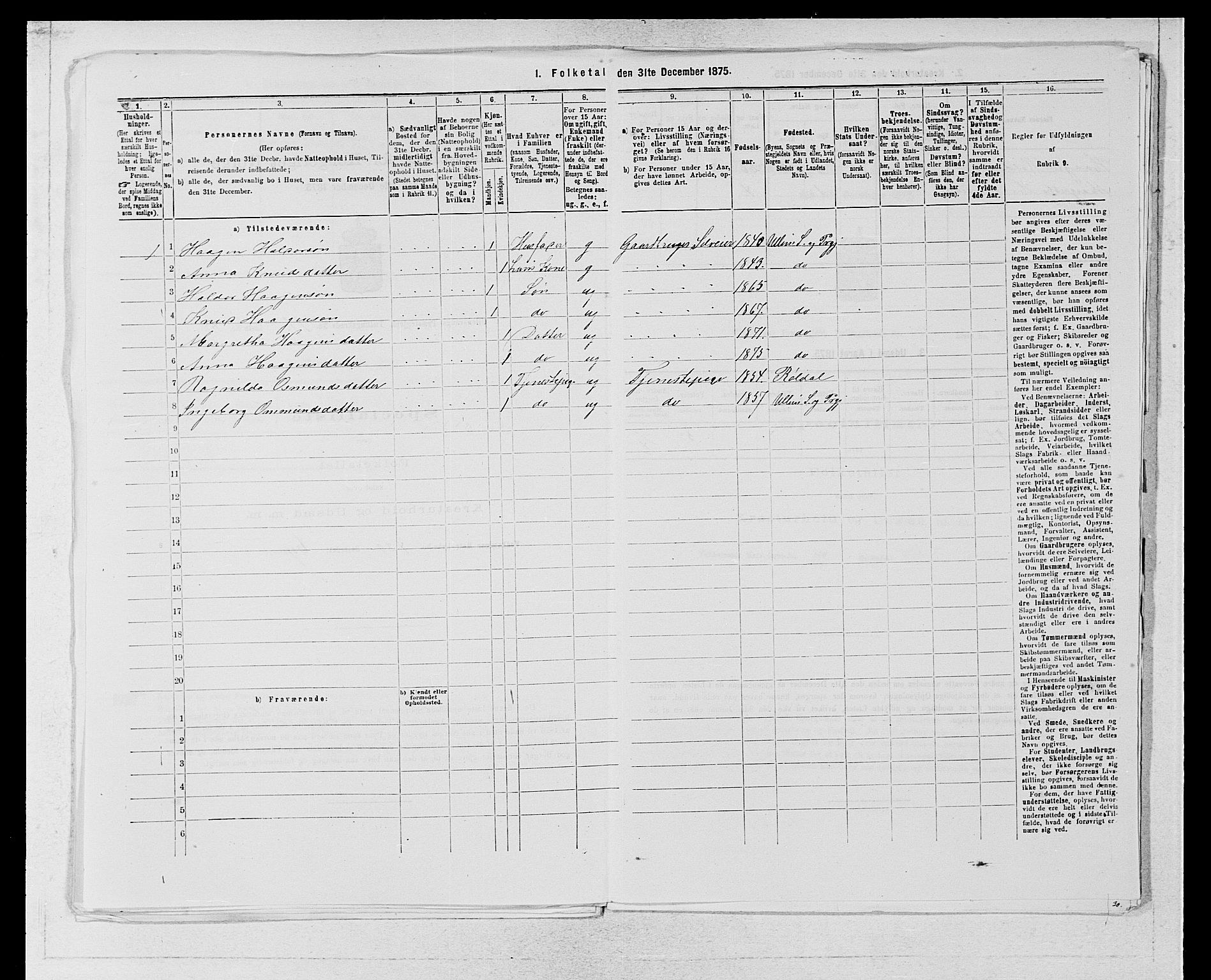 SAB, 1875 census for 1230P Ullensvang, 1875, p. 1842