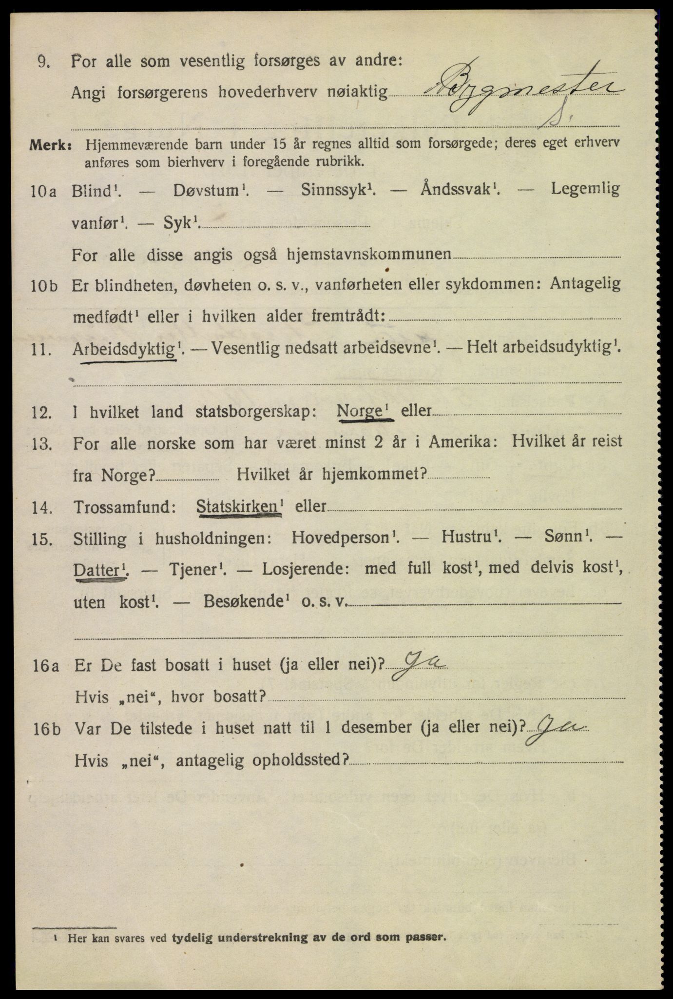 SAH, 1920 census for Lillehammer, 1920, p. 4135