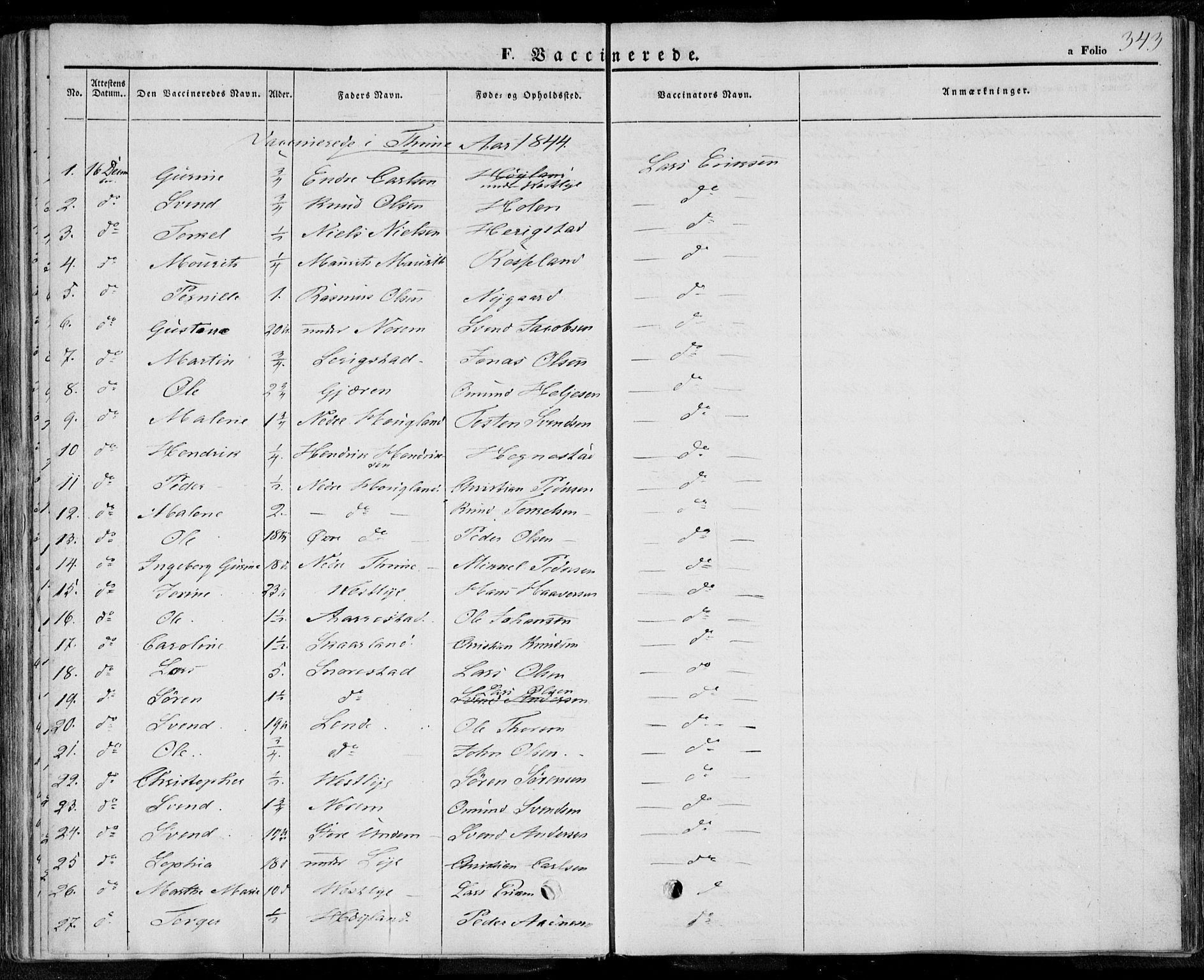 Lye sokneprestkontor, SAST/A-101794/001/30BA/L0006: Parish register (official) no. A 5.2, 1842-1855, p. 343
