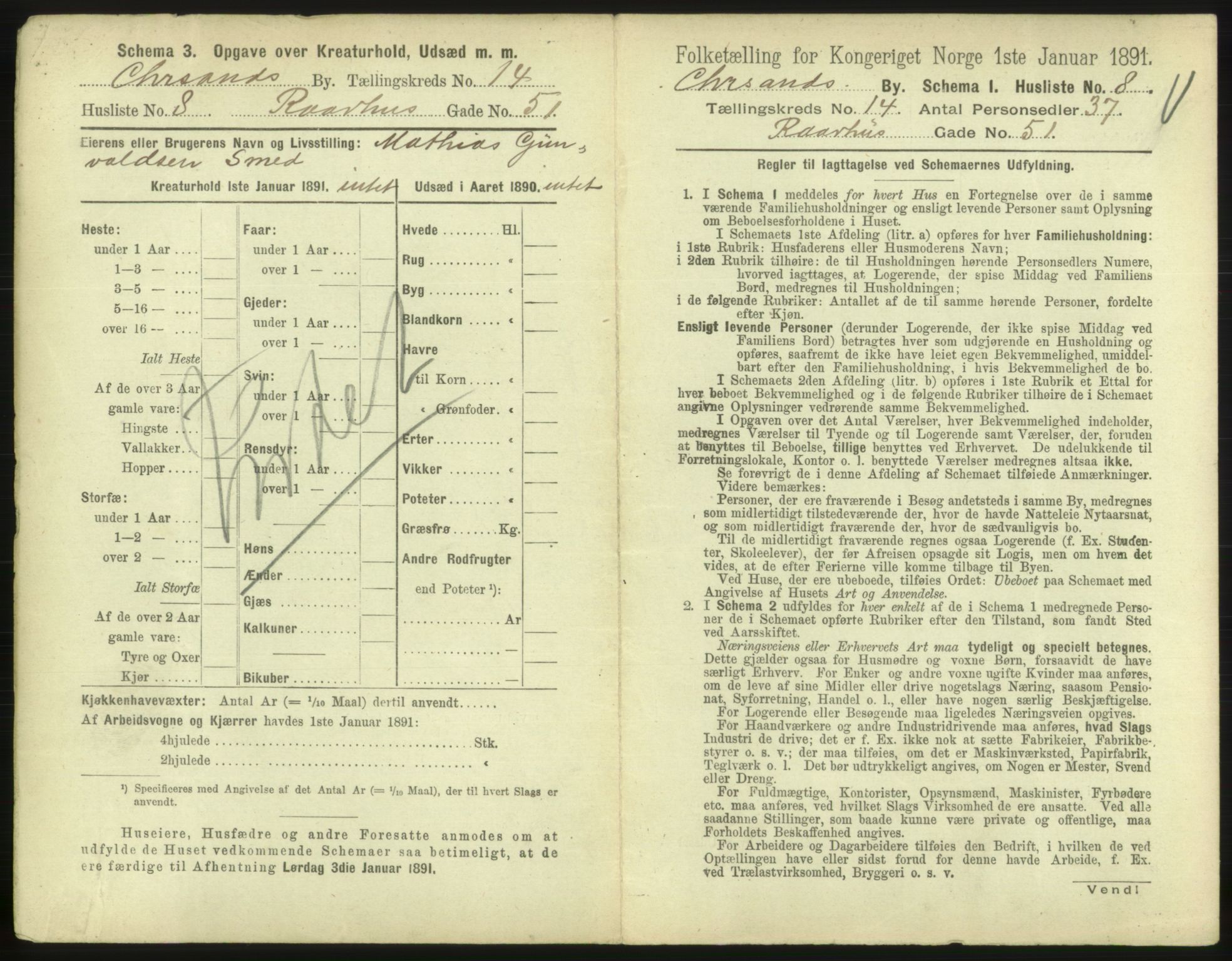 RA, 1891 census for 1001 Kristiansand, 1891, p. 902