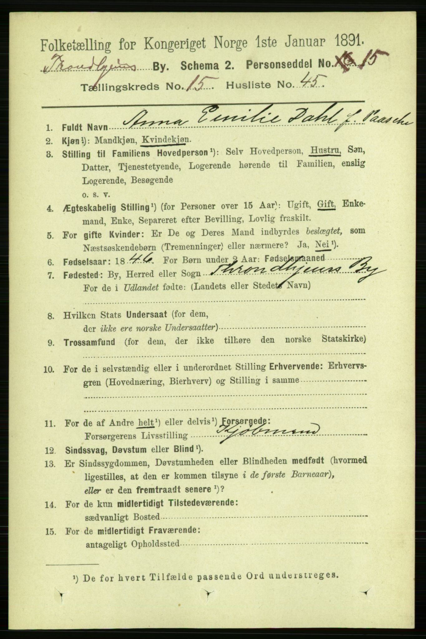 RA, 1891 census for 1601 Trondheim, 1891, p. 12180