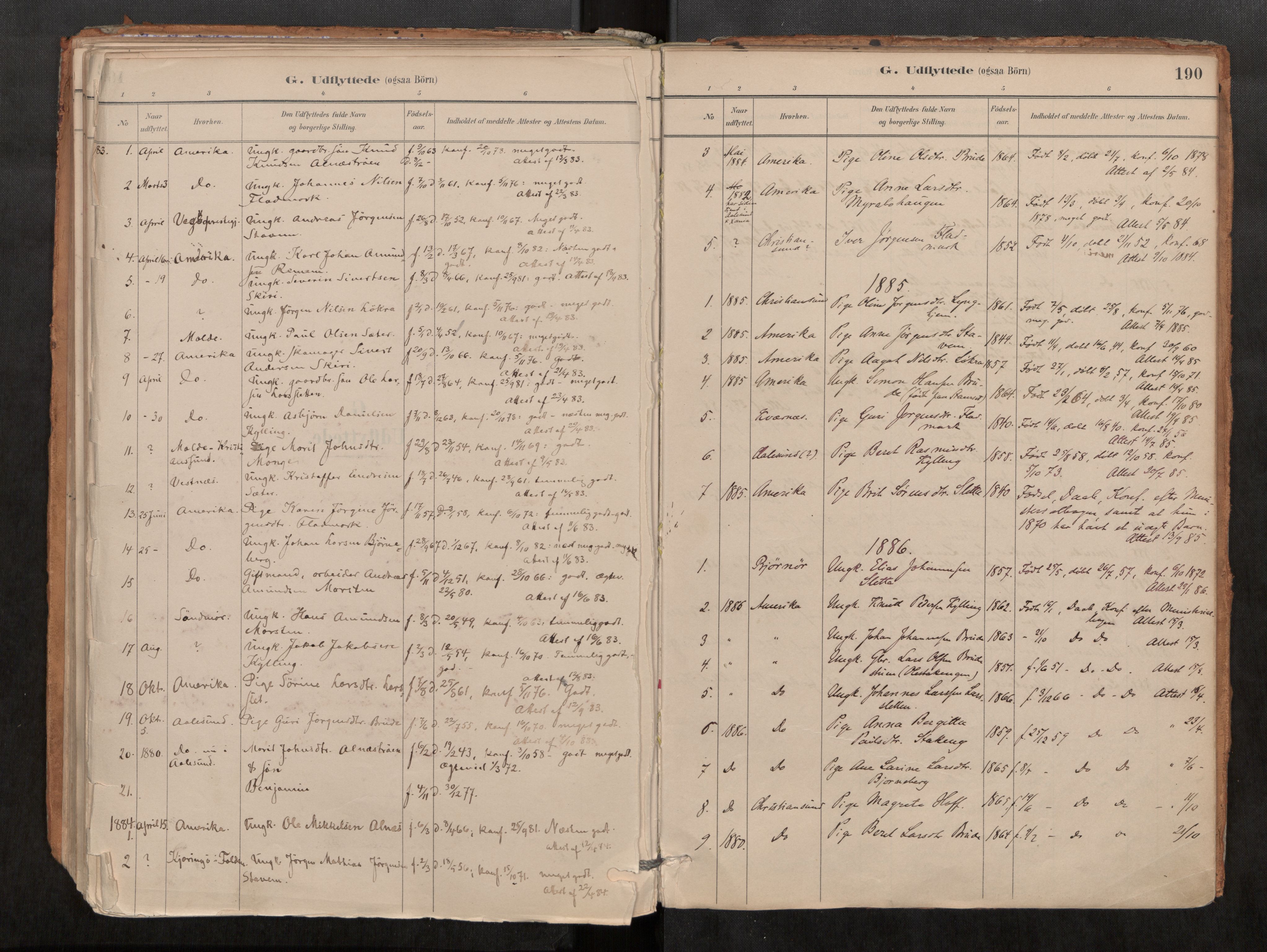 Ministerialprotokoller, klokkerbøker og fødselsregistre - Møre og Romsdal, SAT/A-1454/546/L0599: Parish register (official) no. 546A03, 1882-1920, p. 190