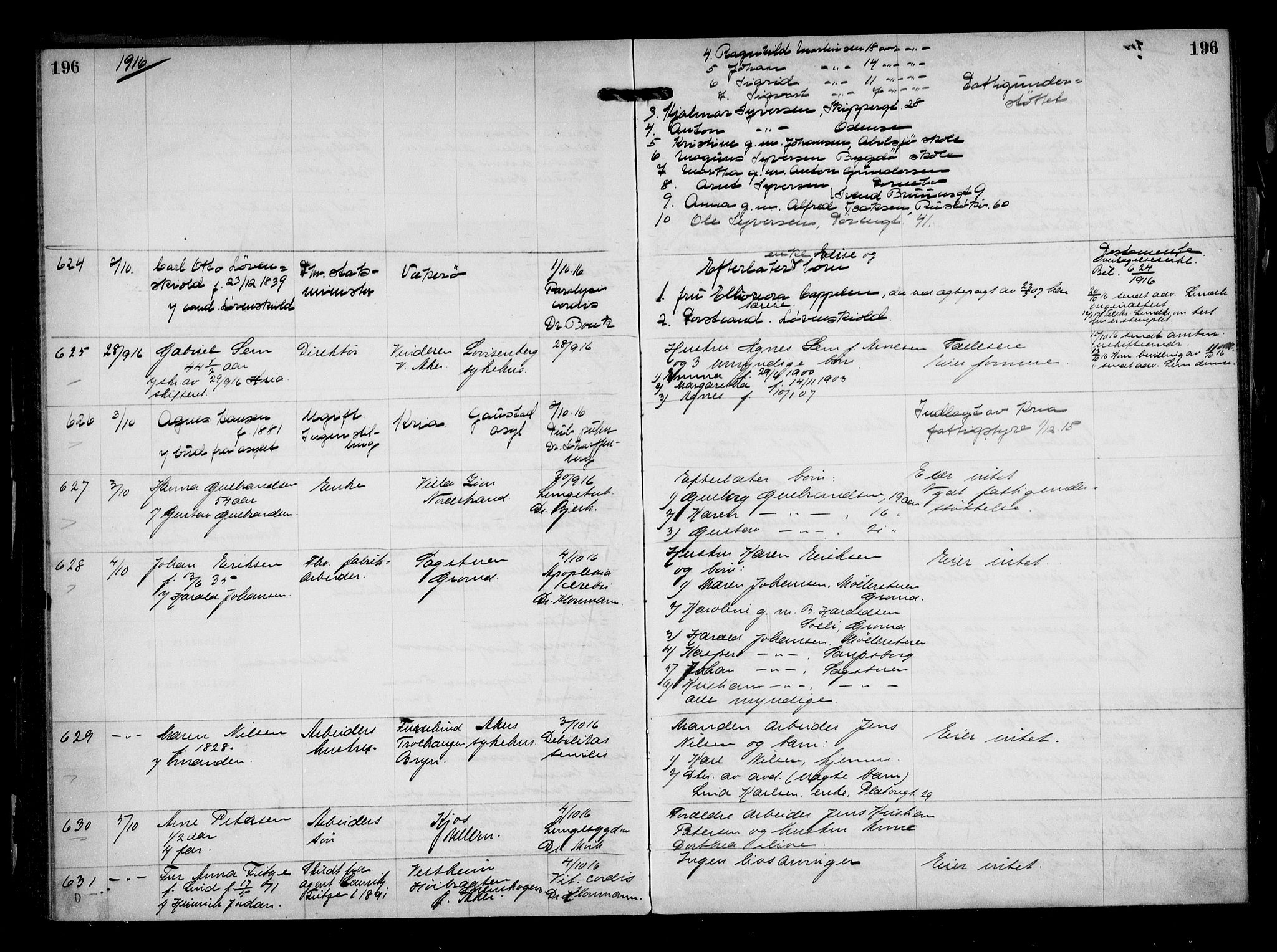 Aker kriminaldommer, skifte- og auksjonsforvalterembete, SAO/A-10452/H/Hb/Hba/Hbaa/L0004: Dødsfallsprotokoll, 1914-1918, p. 196