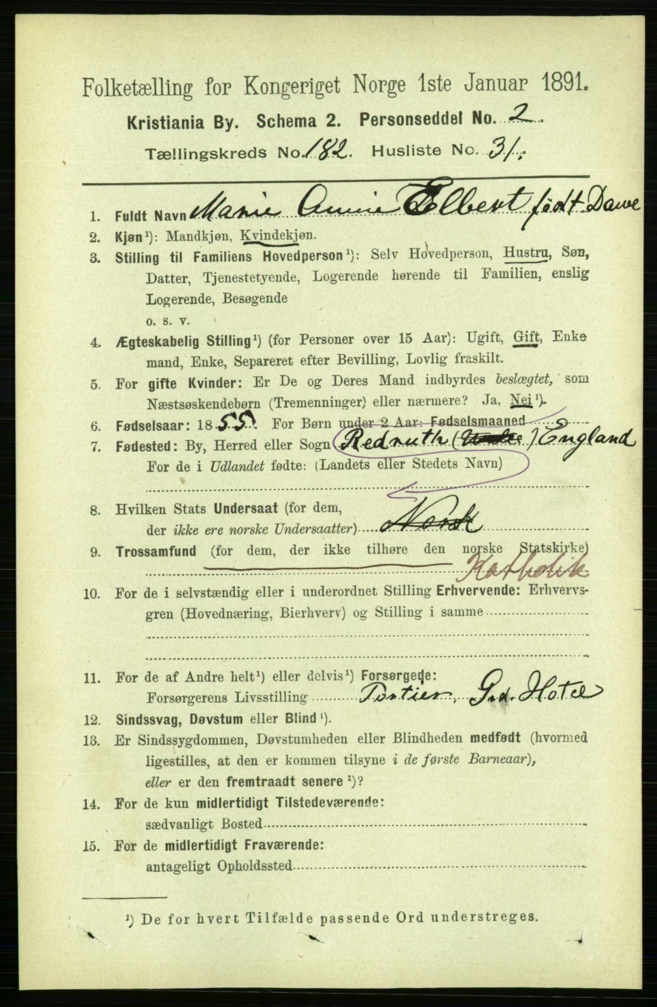 RA, 1891 census for 0301 Kristiania, 1891, p. 109075