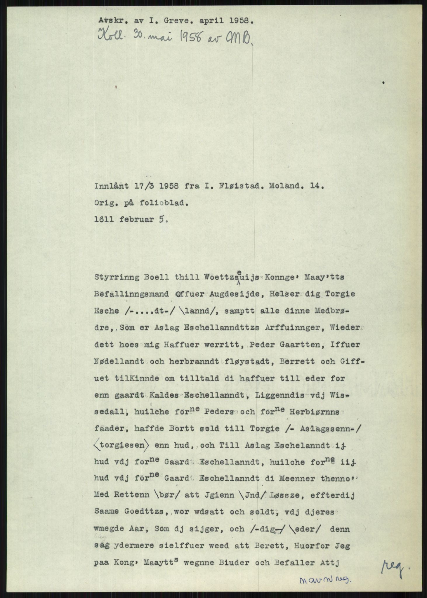 Samlinger til kildeutgivelse, Diplomavskriftsamlingen, AV/RA-EA-4053/H/Ha, p. 2049