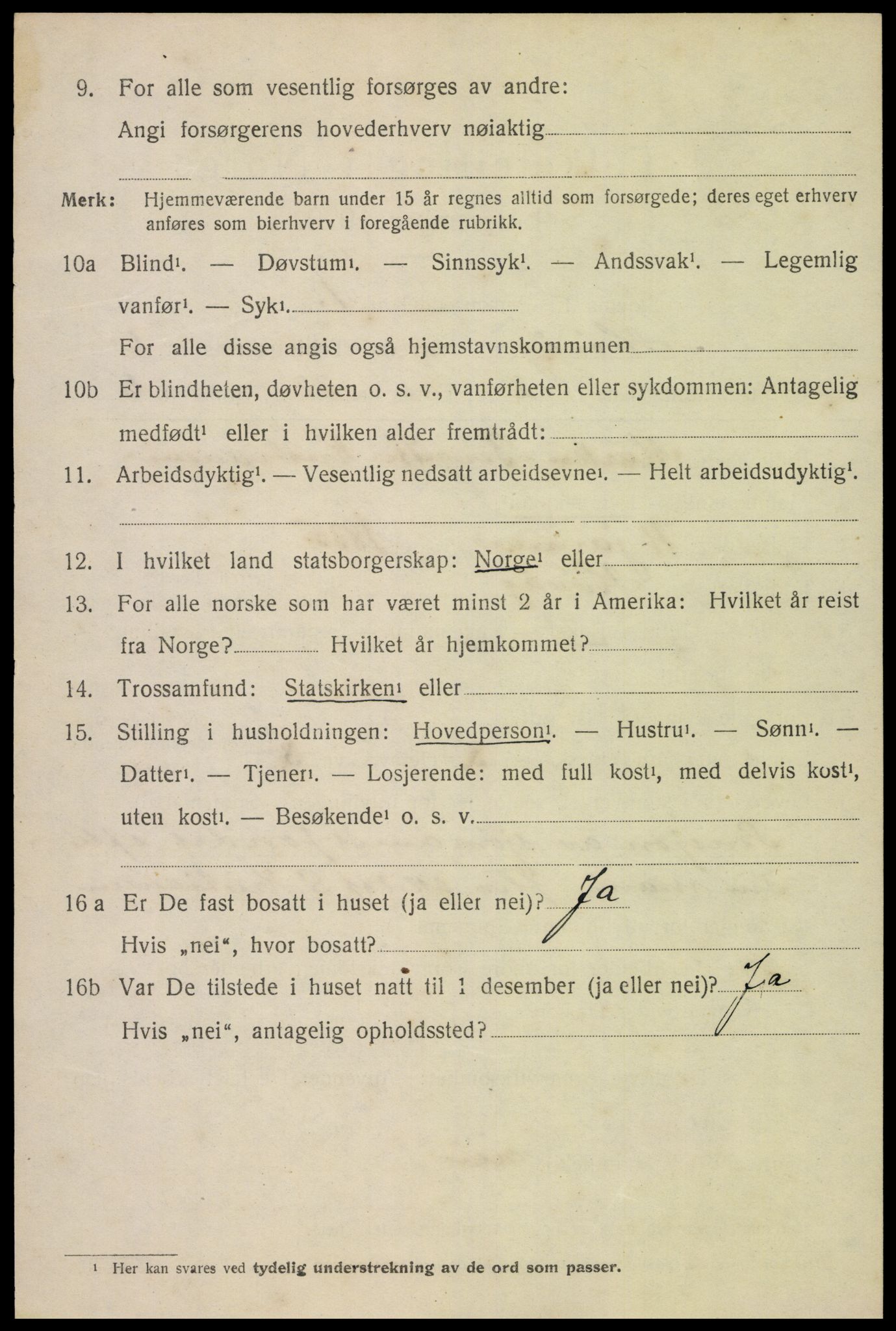 SAK, 1920 census for Høvåg, 1920, p. 3101