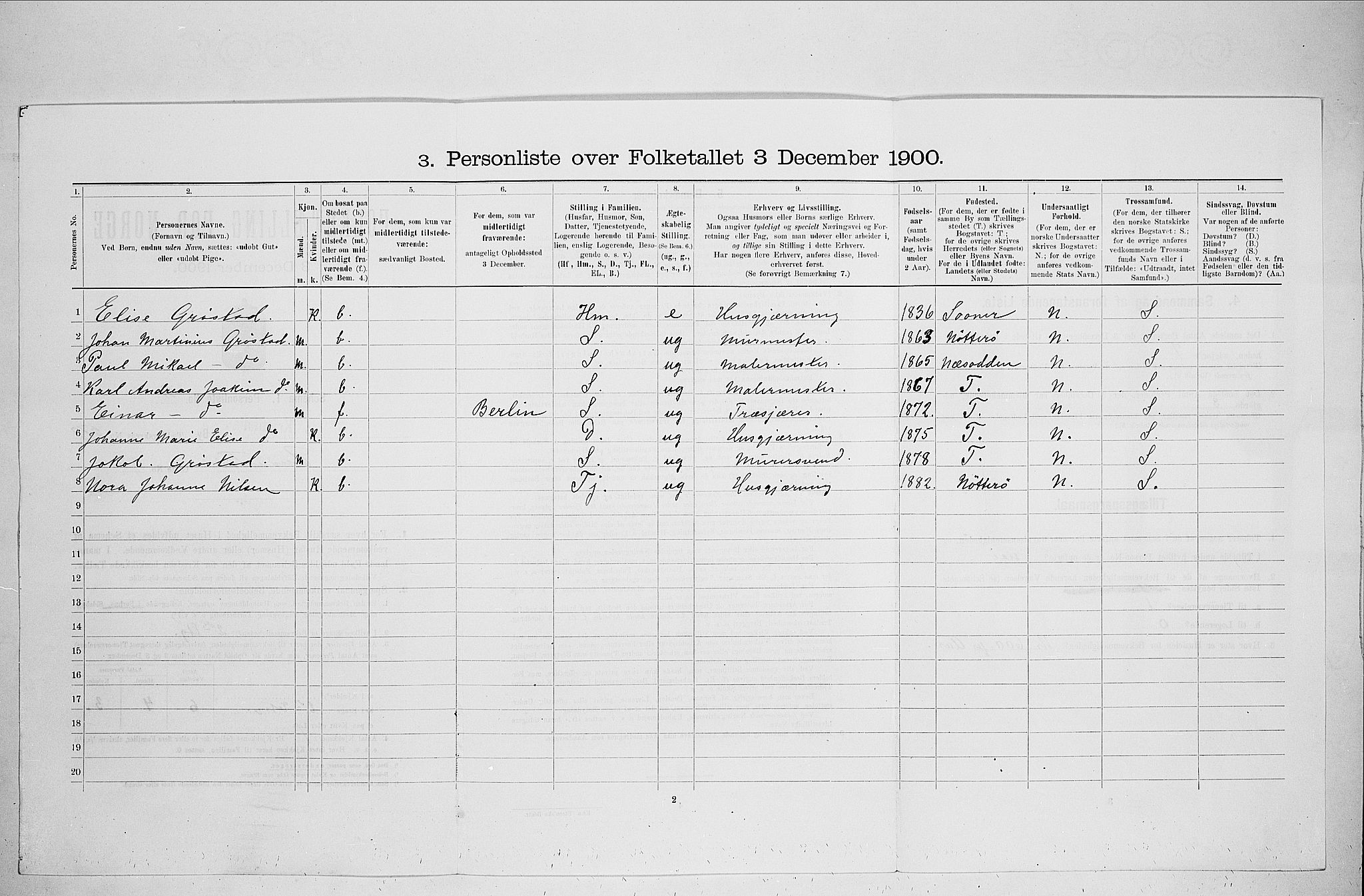 SAO, 1900 census for Kristiania, 1900, p. 41187