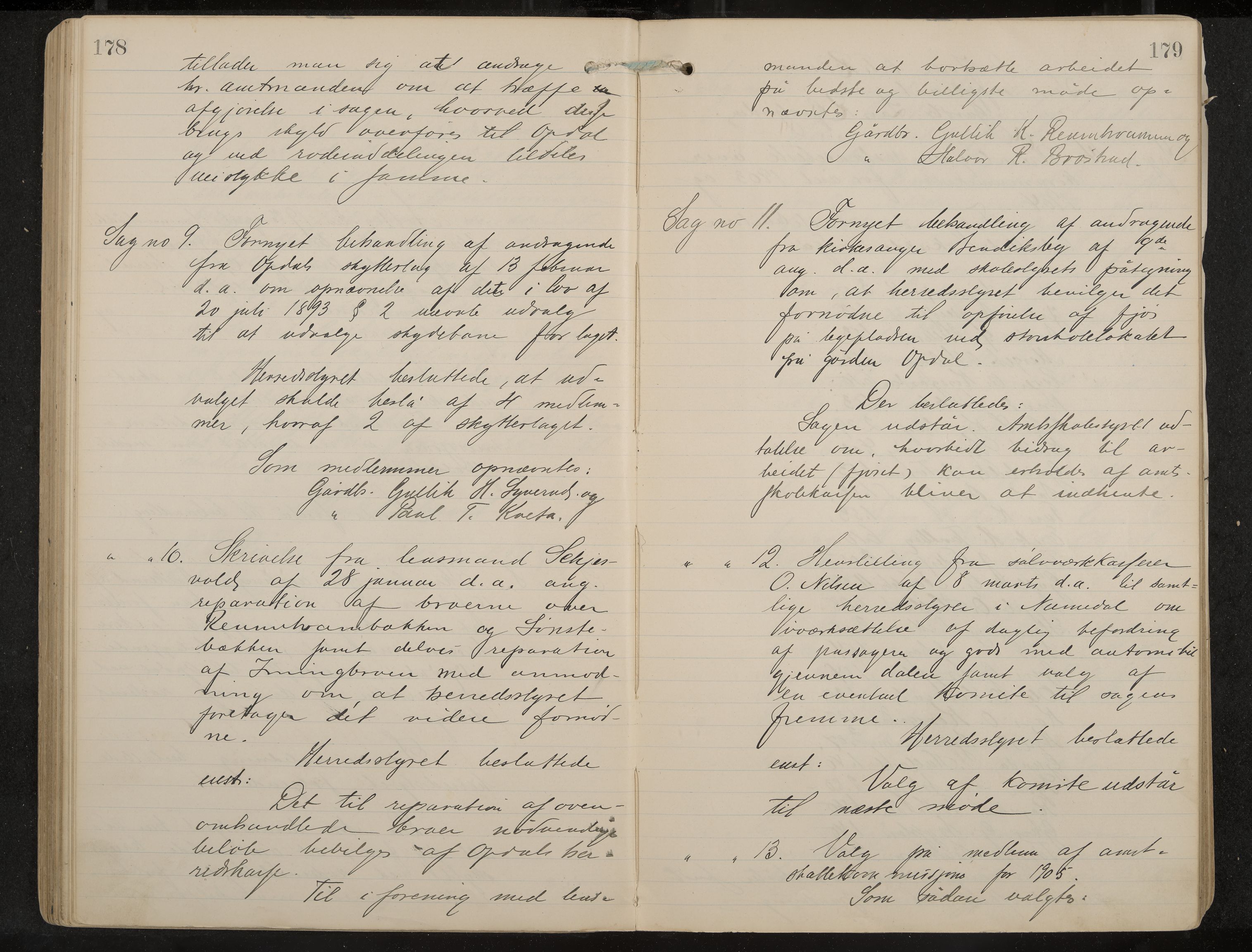 Uvdal formannskap og sentraladministrasjon, IKAK/0634021/A/Aa/L0001: Møtebok, 1901-1909, p. 178-179