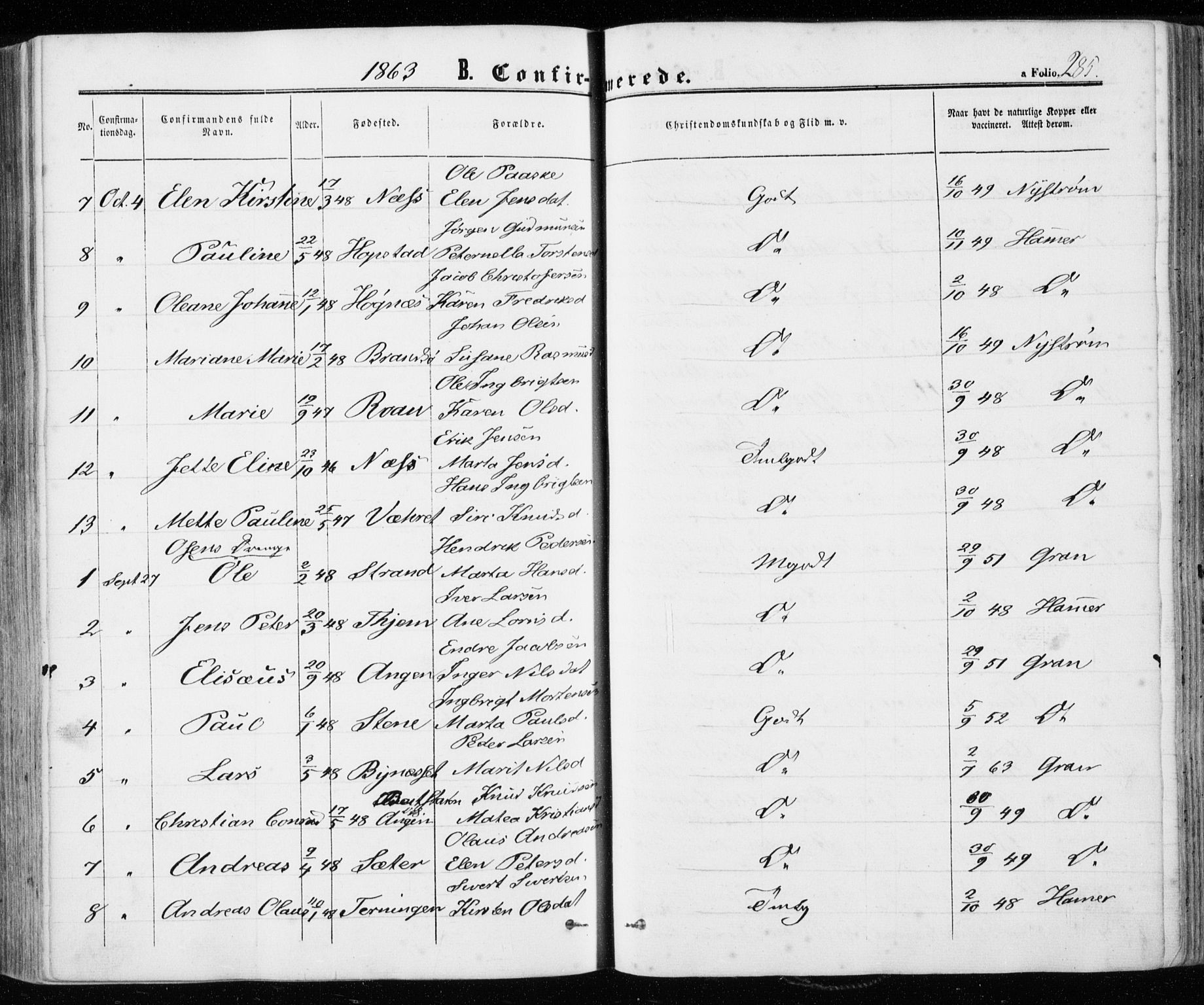 Ministerialprotokoller, klokkerbøker og fødselsregistre - Sør-Trøndelag, AV/SAT-A-1456/657/L0705: Parish register (official) no. 657A06, 1858-1867, p. 285