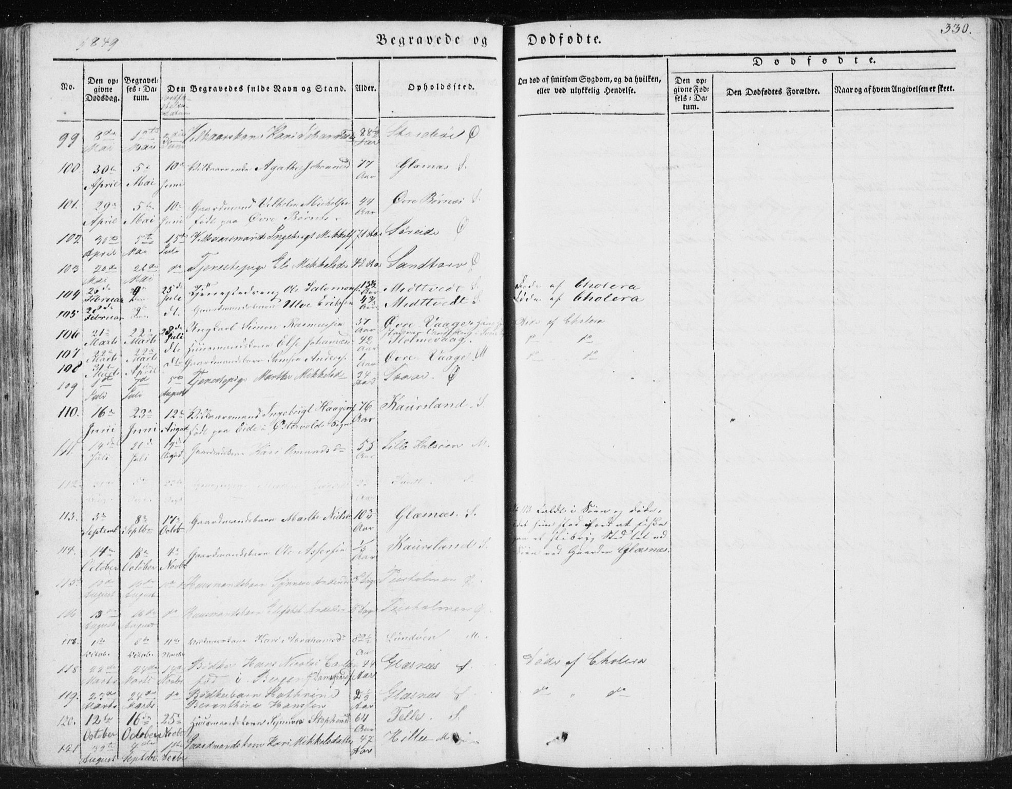 Sund sokneprestembete, AV/SAB-A-99930: Parish register (official) no. A 13, 1835-1849, p. 330