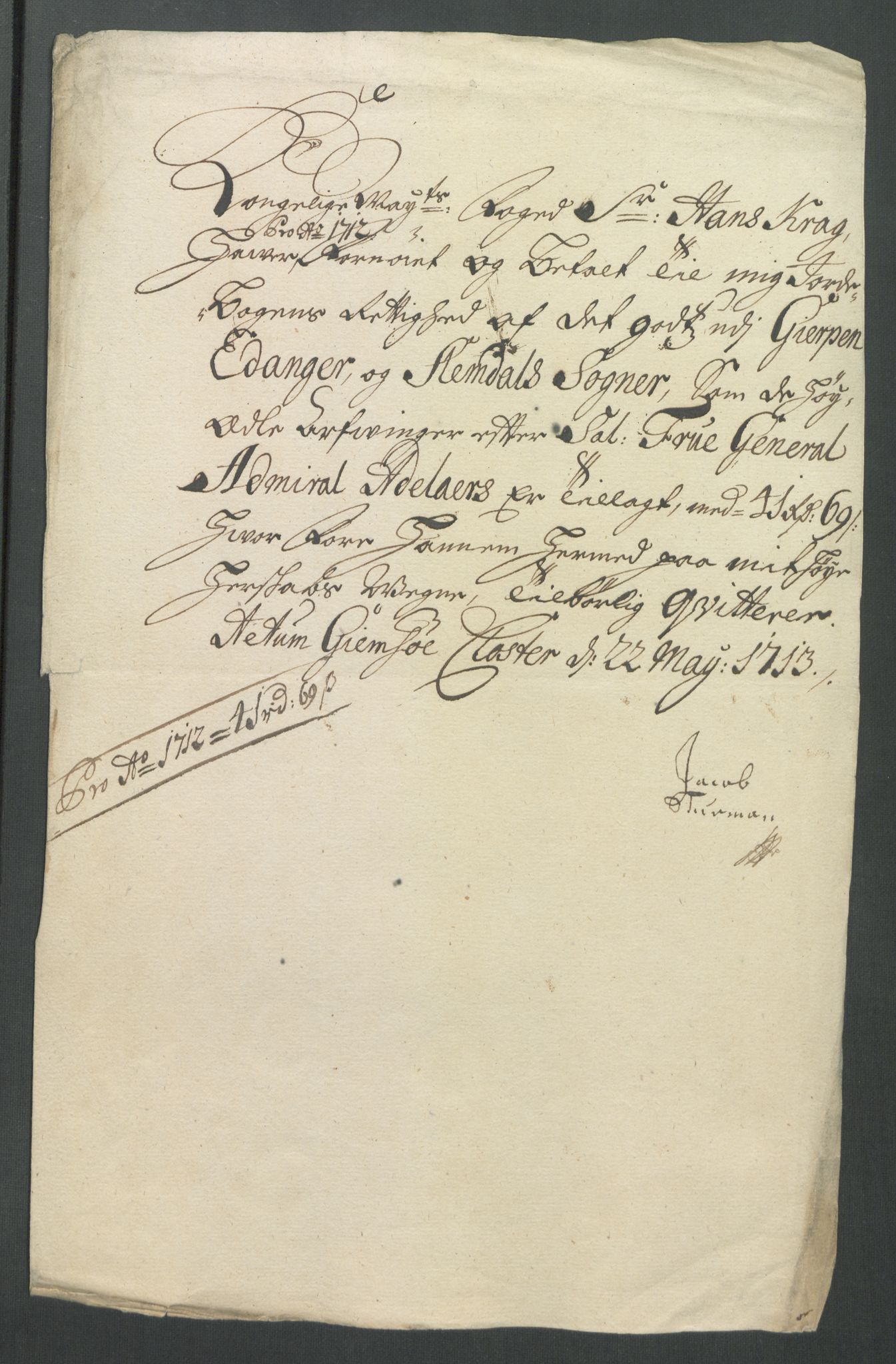 Rentekammeret inntil 1814, Reviderte regnskaper, Fogderegnskap, AV/RA-EA-4092/R36/L2123: Fogderegnskap Øvre og Nedre Telemark og Bamble, 1712, p. 303