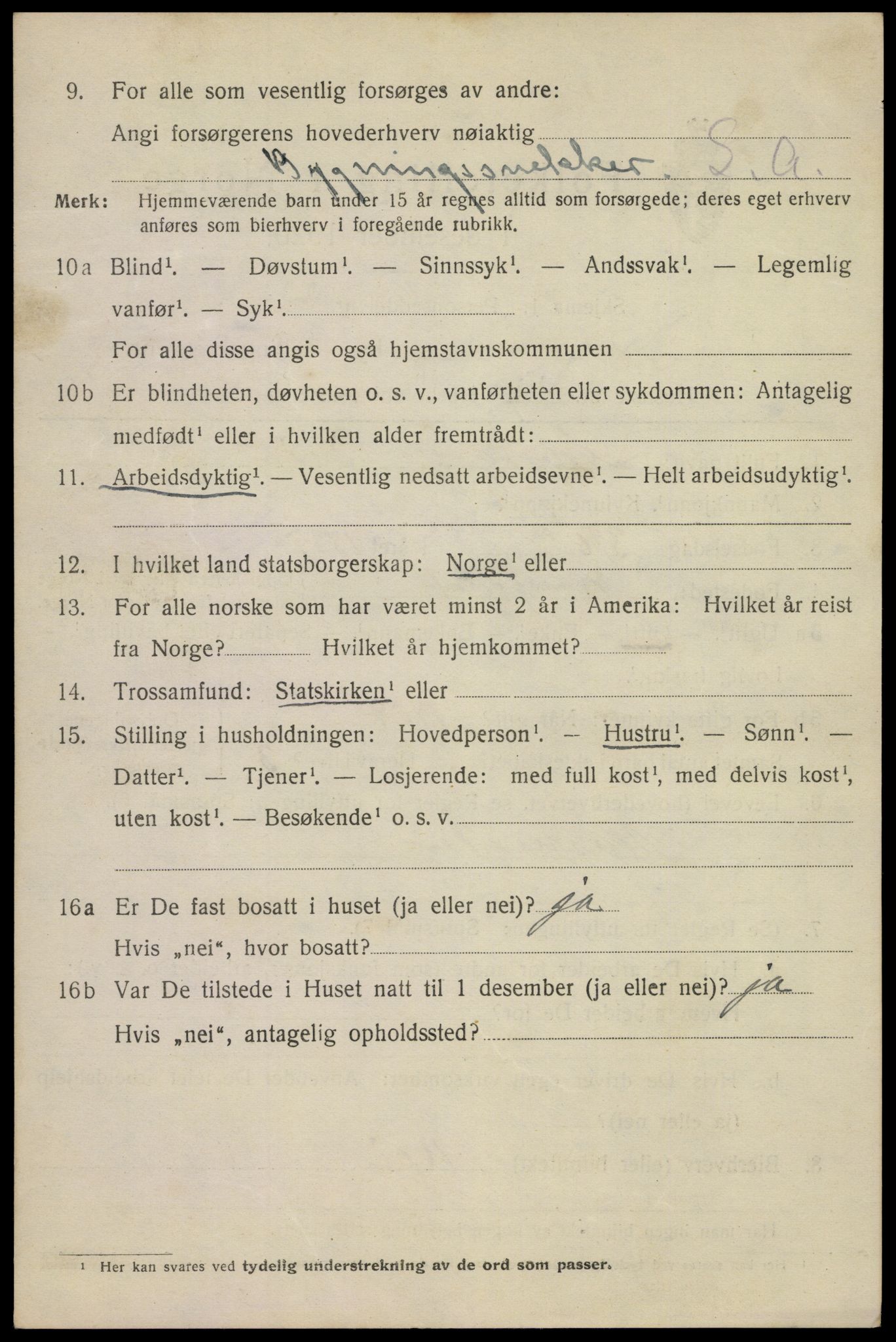 SAKO, 1920 census for Kragerø, 1920, p. 9710