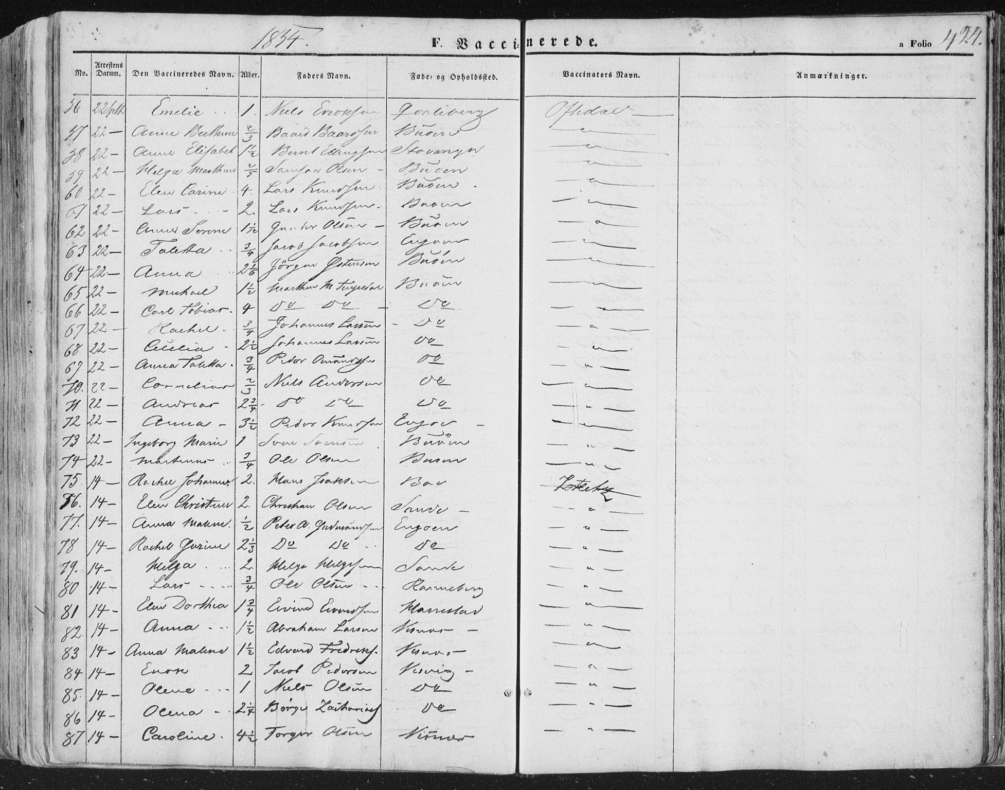 Hetland sokneprestkontor, AV/SAST-A-101826/30/30BA/L0002: Parish register (official) no. A 2, 1849-1869, p. 424