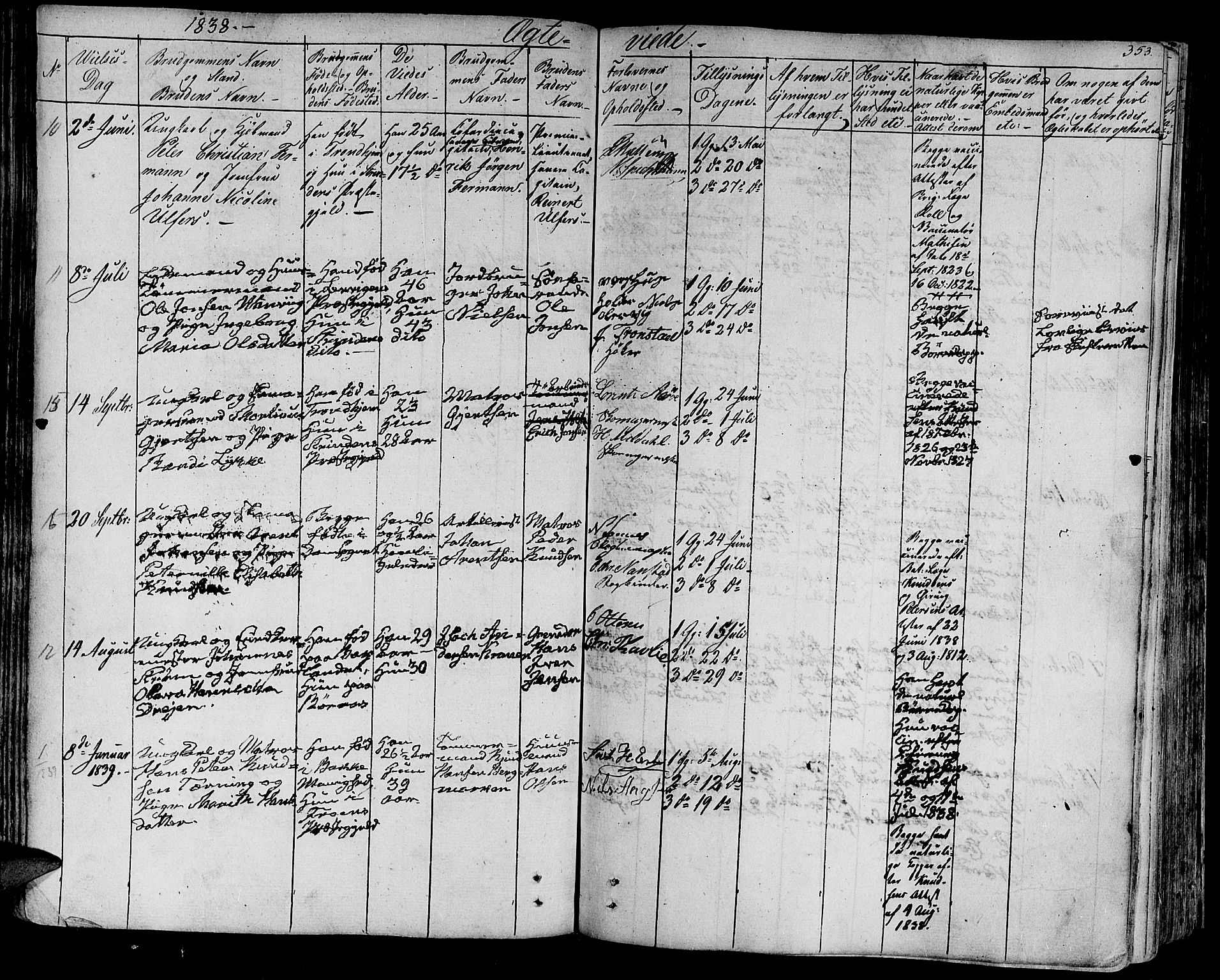 Ministerialprotokoller, klokkerbøker og fødselsregistre - Sør-Trøndelag, SAT/A-1456/602/L0109: Parish register (official) no. 602A07, 1821-1840, p. 353