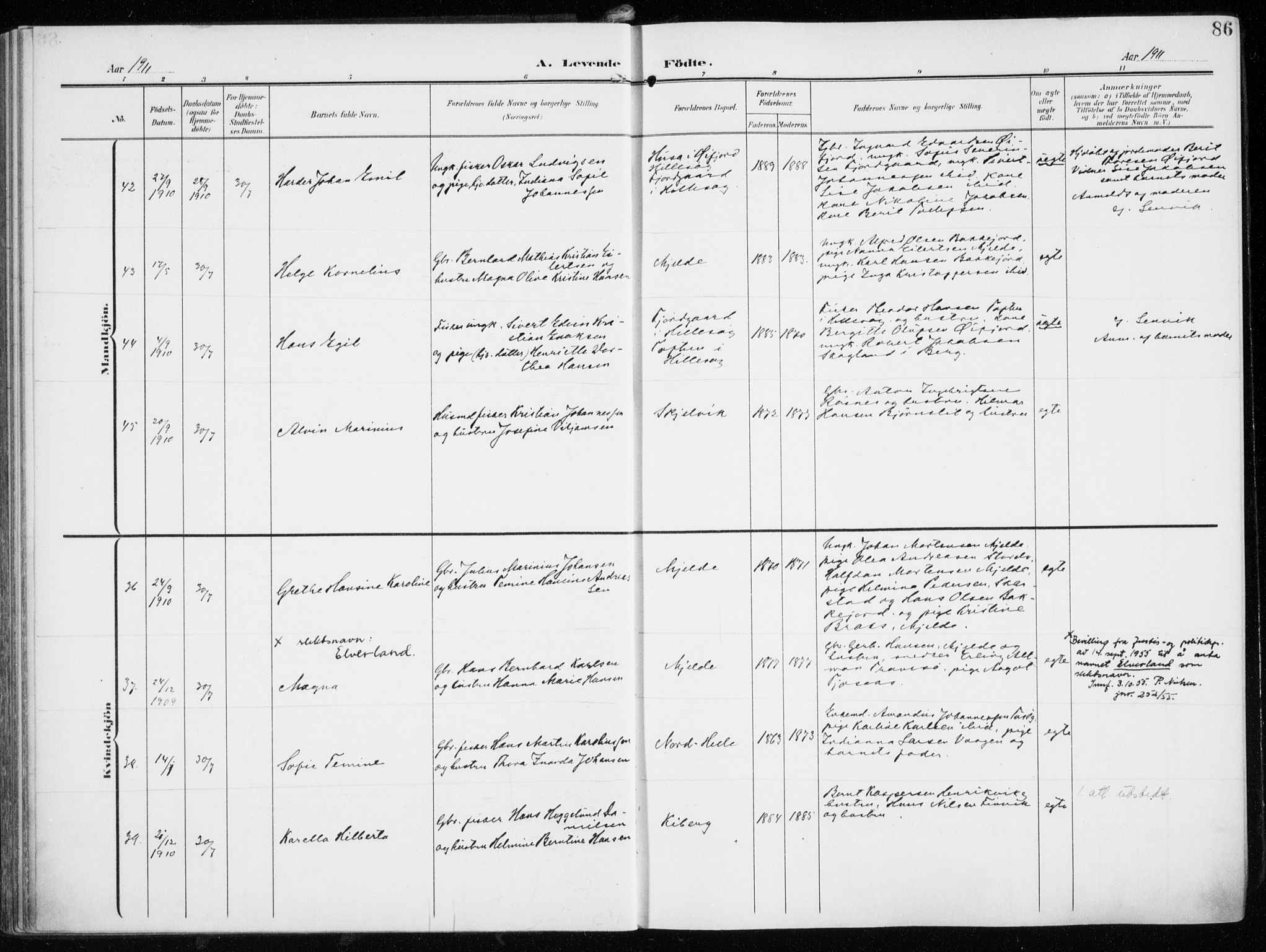 Tromsøysund sokneprestkontor, SATØ/S-1304/G/Ga/L0007kirke: Parish register (official) no. 7, 1907-1914, p. 86