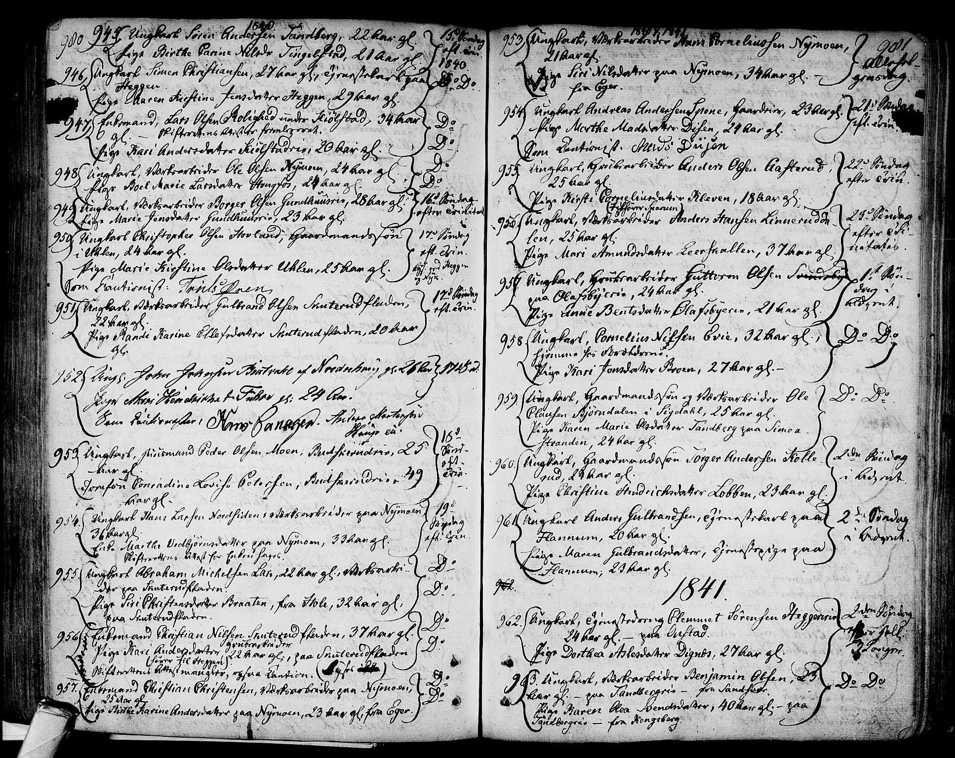 Modum kirkebøker, AV/SAKO-A-234/F/Fa/L0003: Parish register (official) no. 3, 1783-1819, p. 980-981