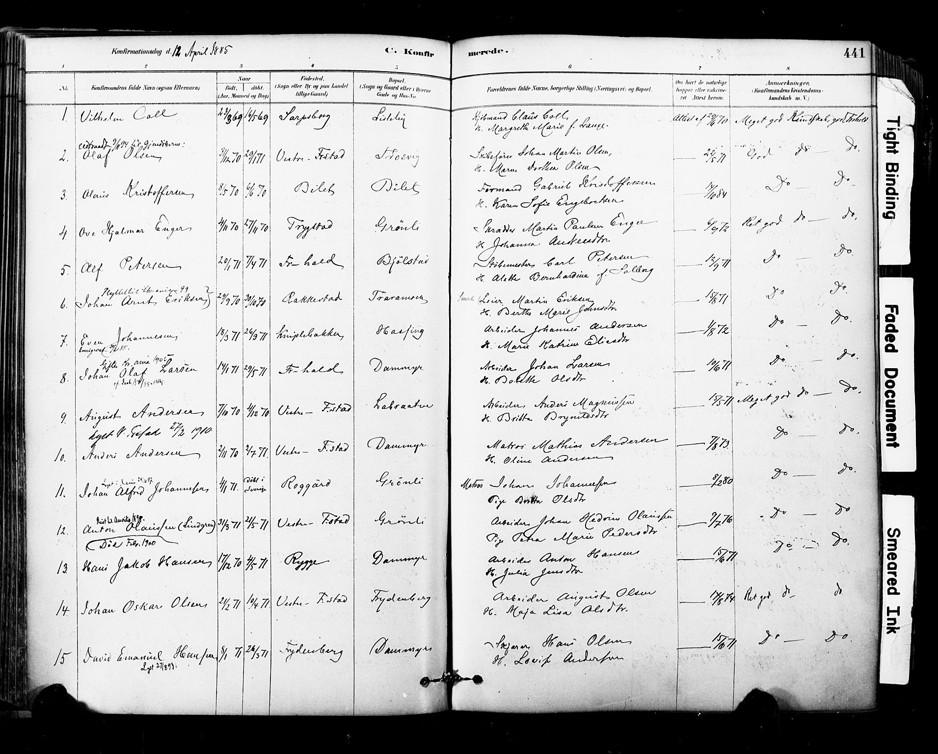 Glemmen prestekontor Kirkebøker, SAO/A-10908/F/Fa/L0011: Parish register (official) no. 11, 1878-1917, p. 441