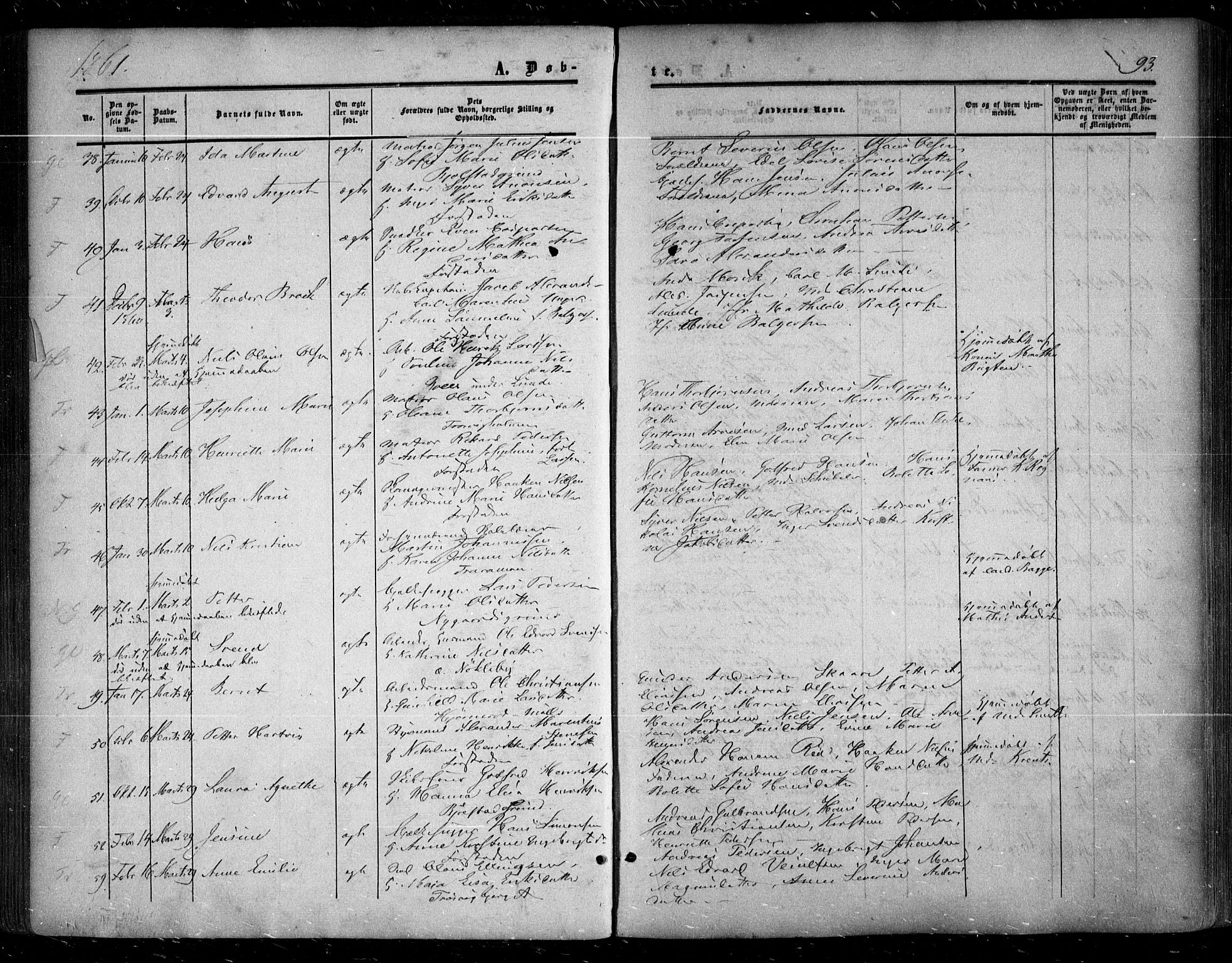 Glemmen prestekontor Kirkebøker, SAO/A-10908/F/Fa/L0007: Parish register (official) no. 7, 1853-1862, p. 93