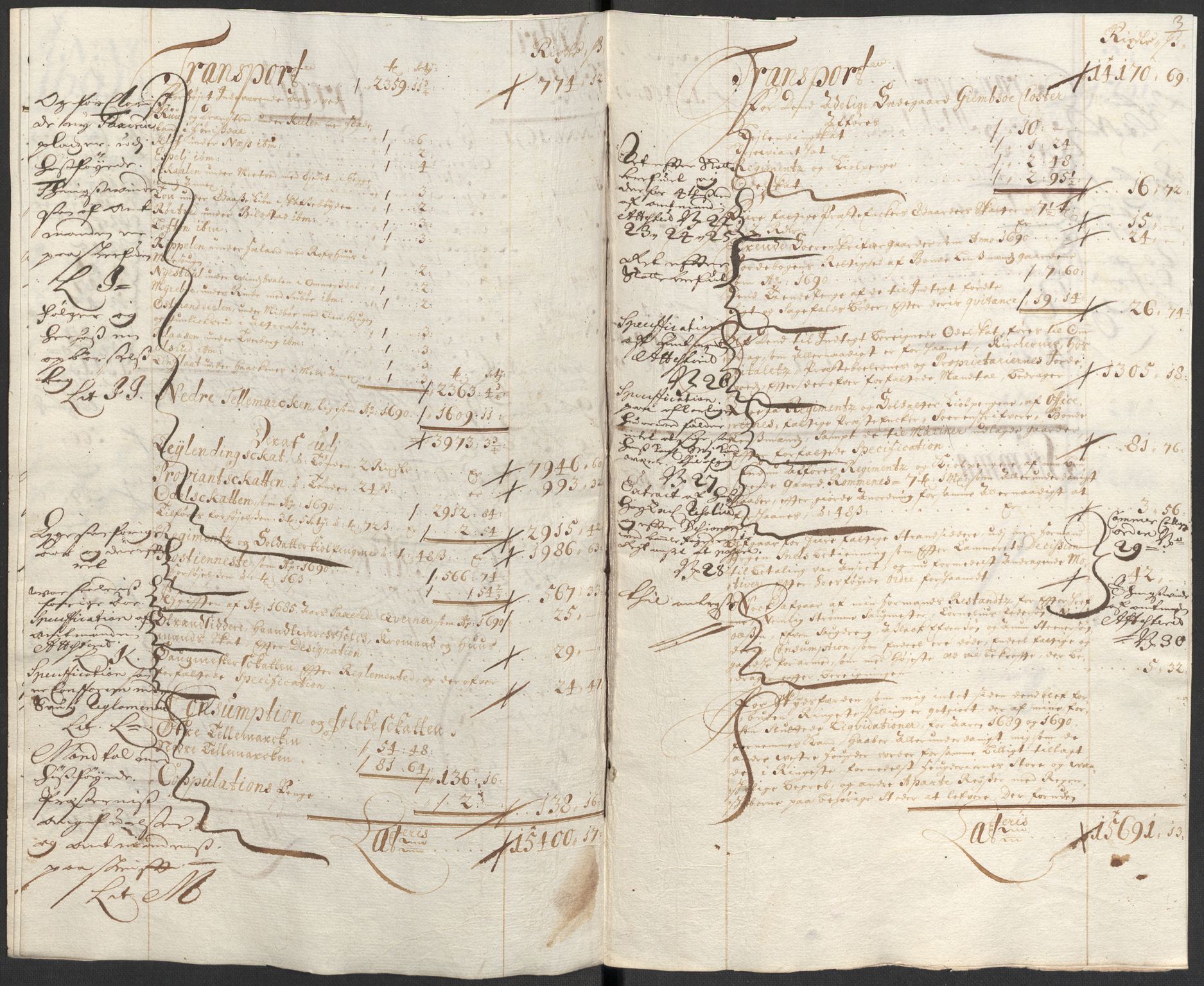 Rentekammeret inntil 1814, Reviderte regnskaper, Fogderegnskap, AV/RA-EA-4092/R35/L2089: Fogderegnskap Øvre og Nedre Telemark, 1690-1692, p. 11