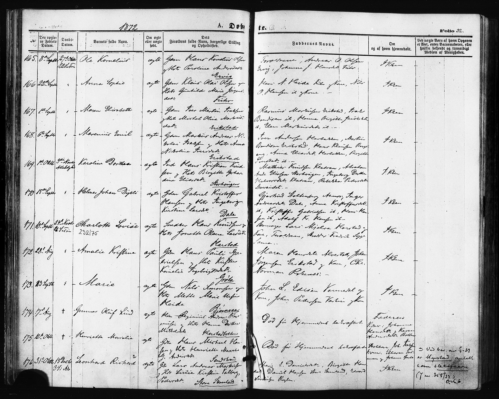 Trondenes sokneprestkontor, SATØ/S-1319/H/Ha/L0013kirke: Parish register (official) no. 13, 1870-1878, p. 32