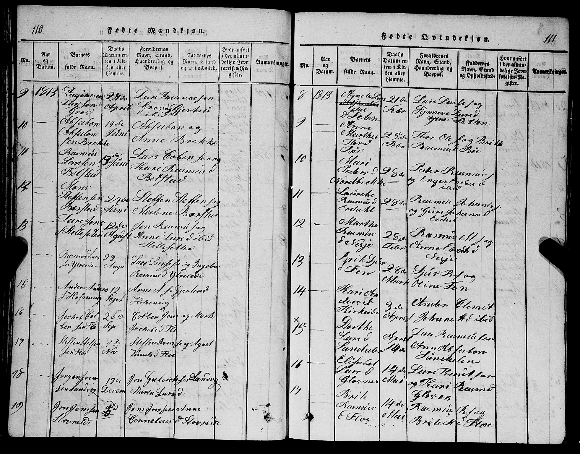 Stryn Sokneprestembete, AV/SAB-A-82501: Parish register (copy) no. C 1, 1801-1845, p. 110-111