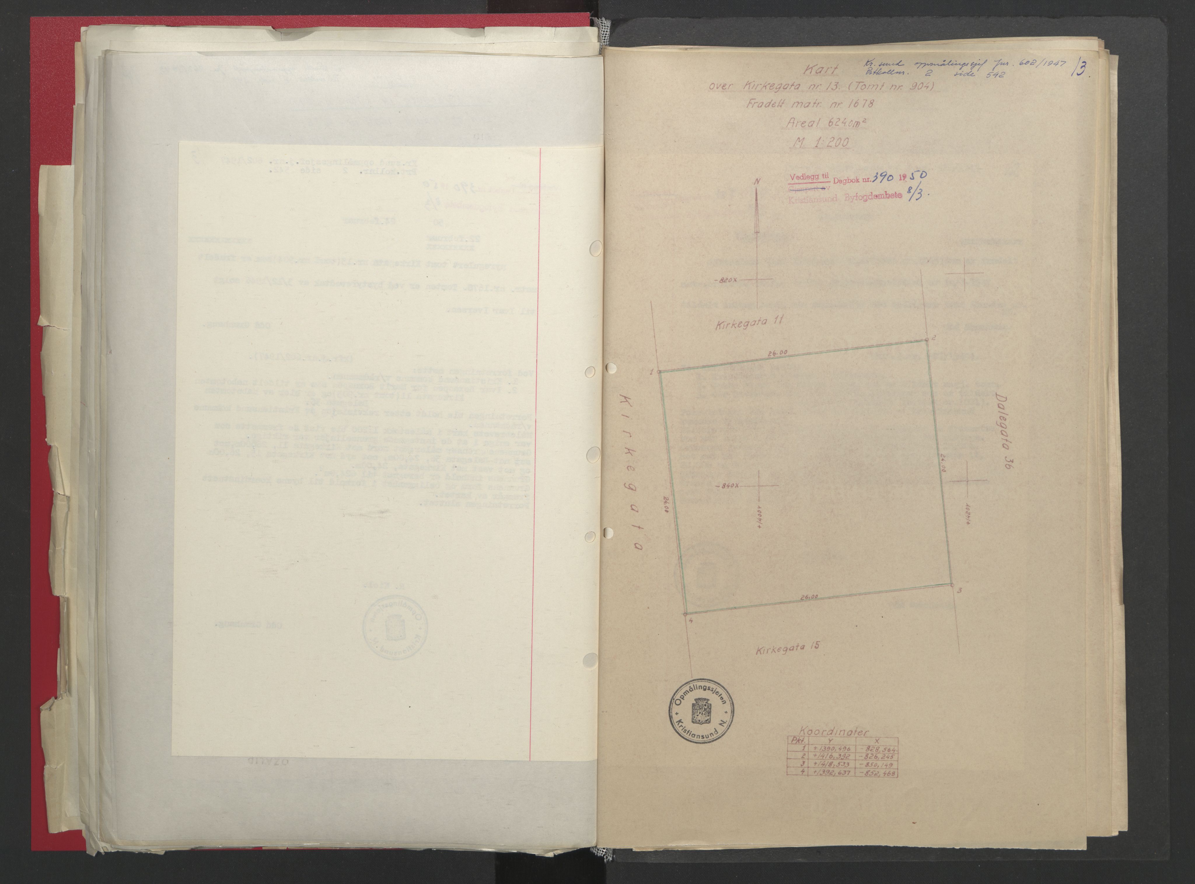 Kristiansund byfogd, AV/SAT-A-4587/A/27: Mortgage book no. 48, 1950-1950, Diary no: : 390/1950