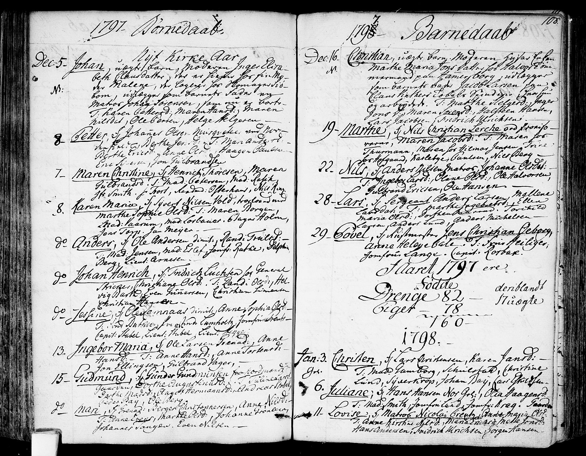 Garnisonsmenigheten Kirkebøker, SAO/A-10846/F/Fa/L0003: Parish register (official) no. 3, 1777-1809, p. 108