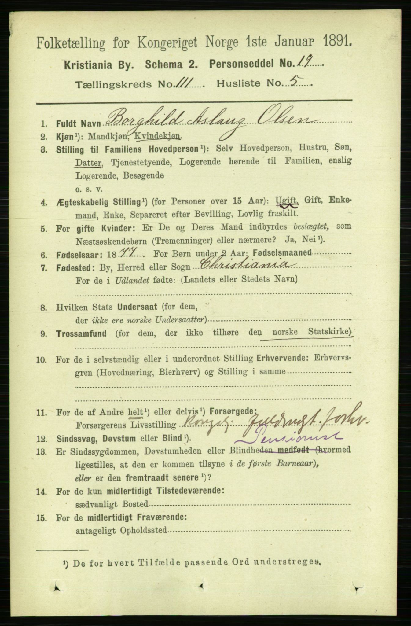 RA, 1891 census for 0301 Kristiania, 1891, p. 58082