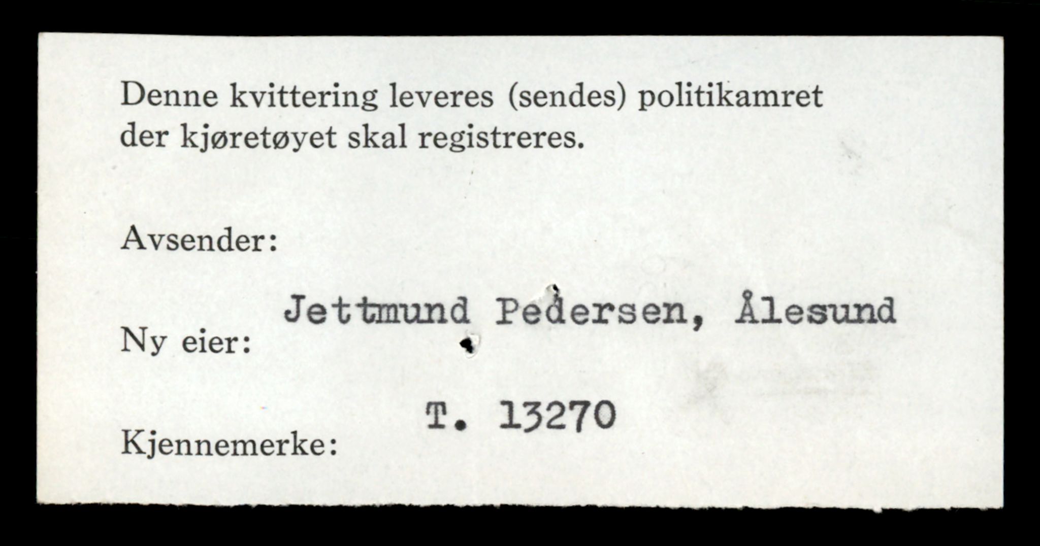 Møre og Romsdal vegkontor - Ålesund trafikkstasjon, AV/SAT-A-4099/F/Fe/L0038: Registreringskort for kjøretøy T 13180 - T 13360, 1927-1998, p. 1490