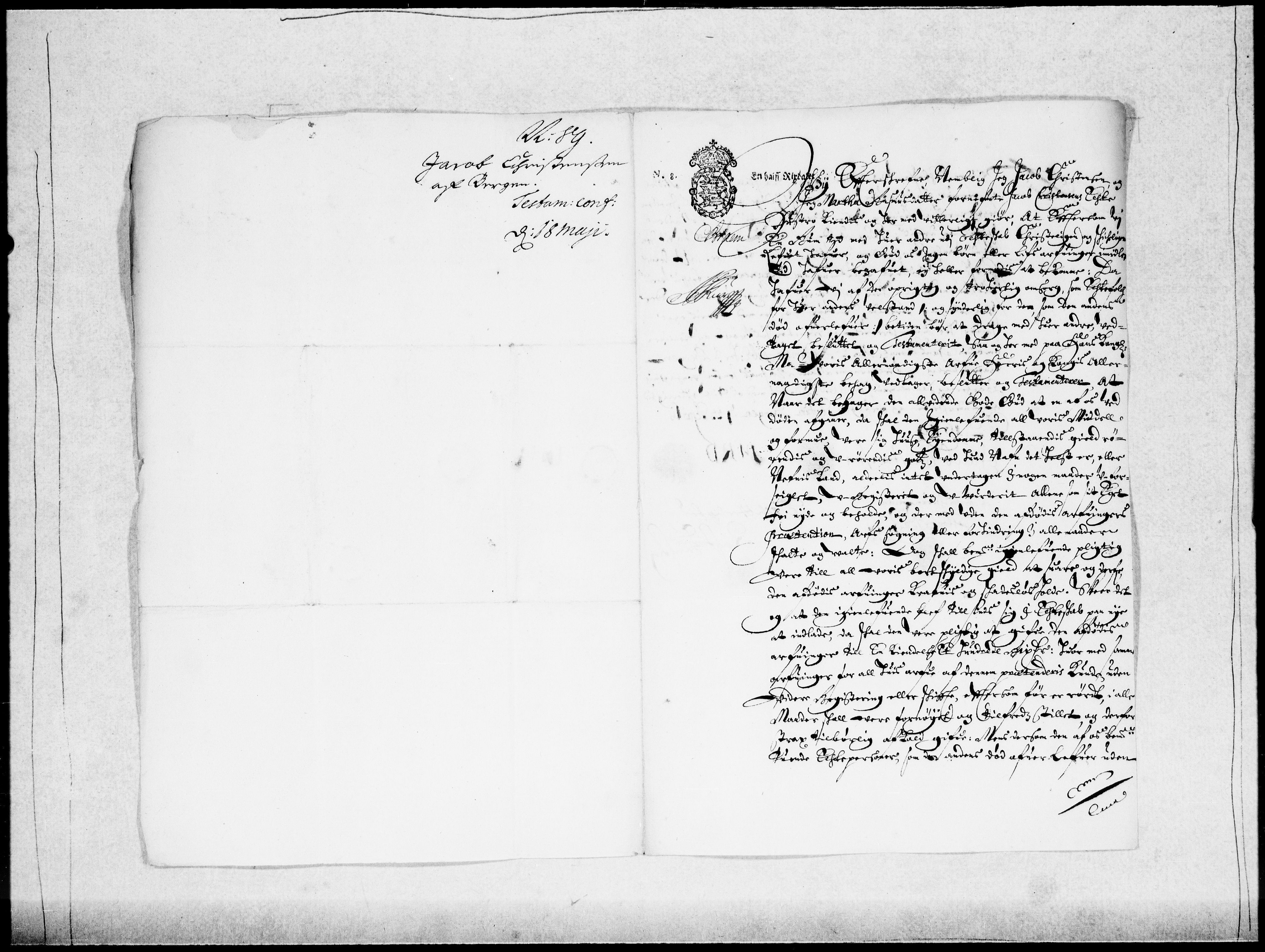 Danske Kanselli 1572-1799, AV/RA-EA-3023/F/Fc/Fcc/Fcca/L0043: Norske innlegg 1572-1799, 1689-1690, p. 42