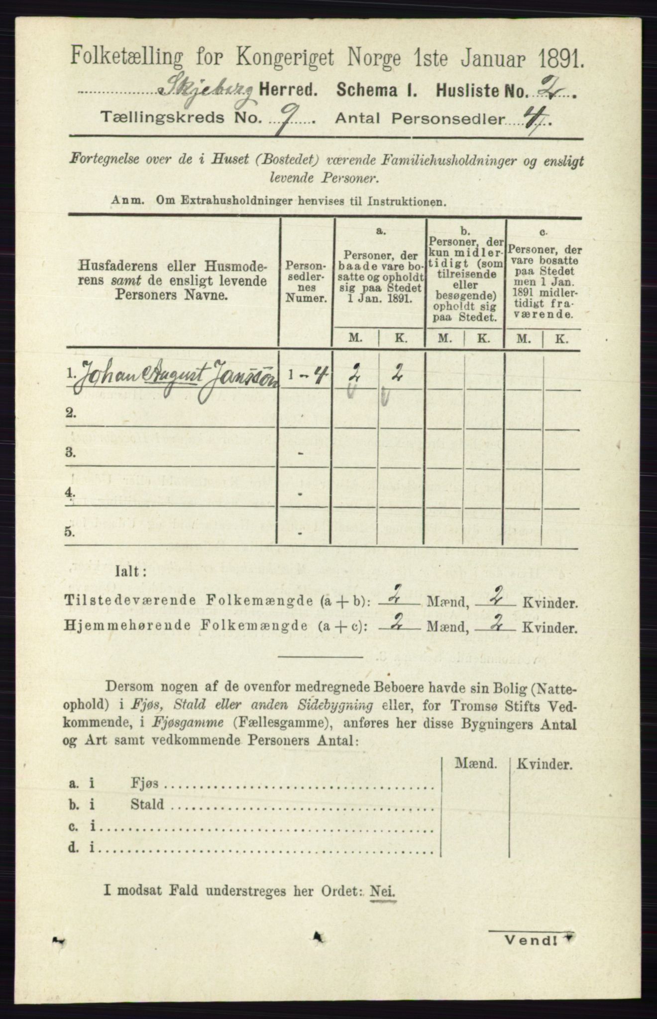 RA, 1891 census for 0115 Skjeberg, 1891, p. 4580