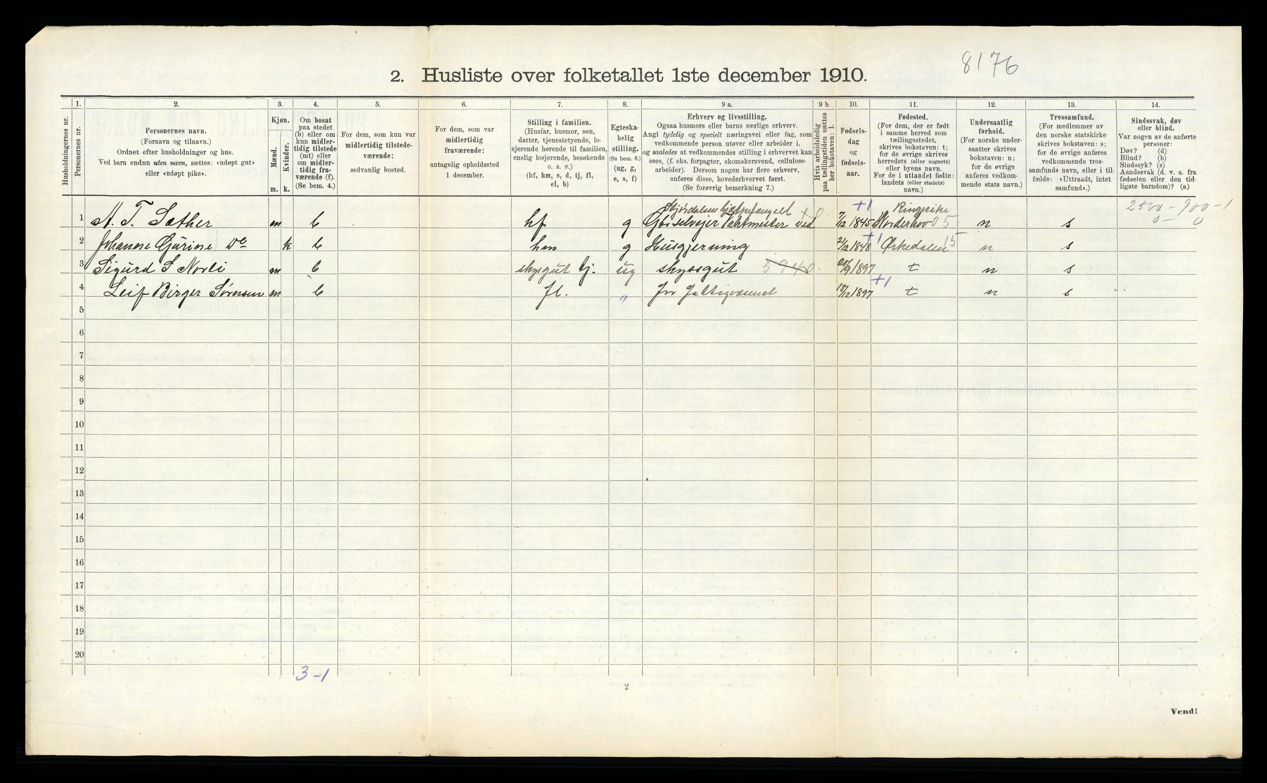 RA, 1910 census for Stjørdal, 1910, p. 589