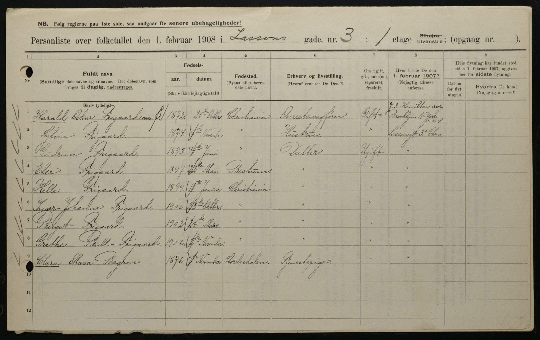 OBA, Municipal Census 1908 for Kristiania, 1908, p. 51356