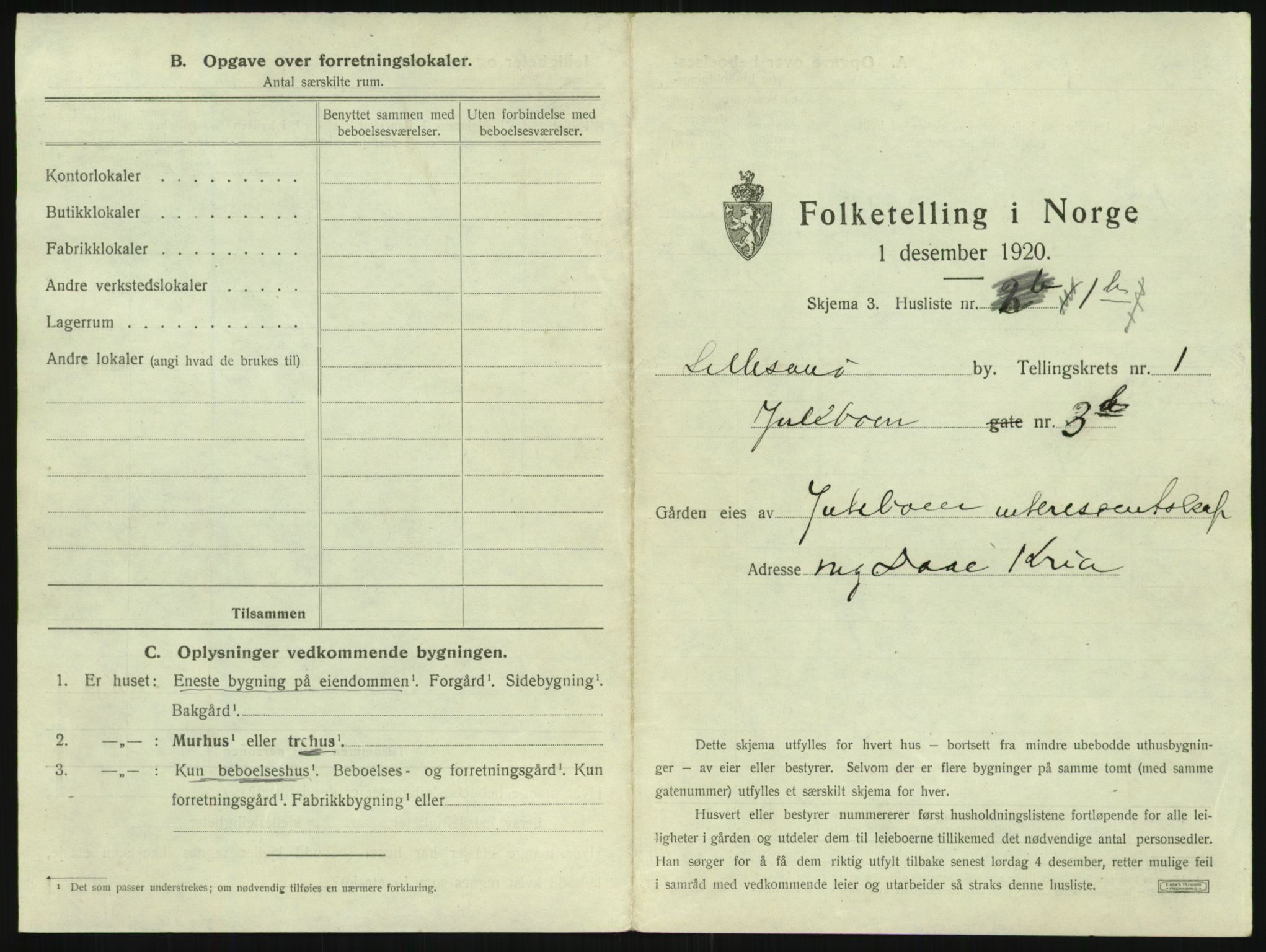 SAK, 1920 census for Lillesand, 1920, p. 21